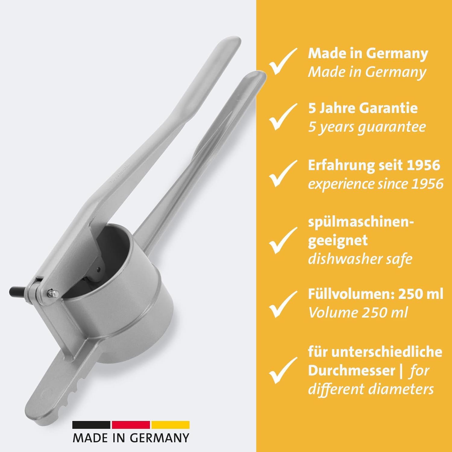 westmark-61102260-presse-sp-tzle-et-pommes-de-terre-trous-ronds-aluminium-moul-s image 3