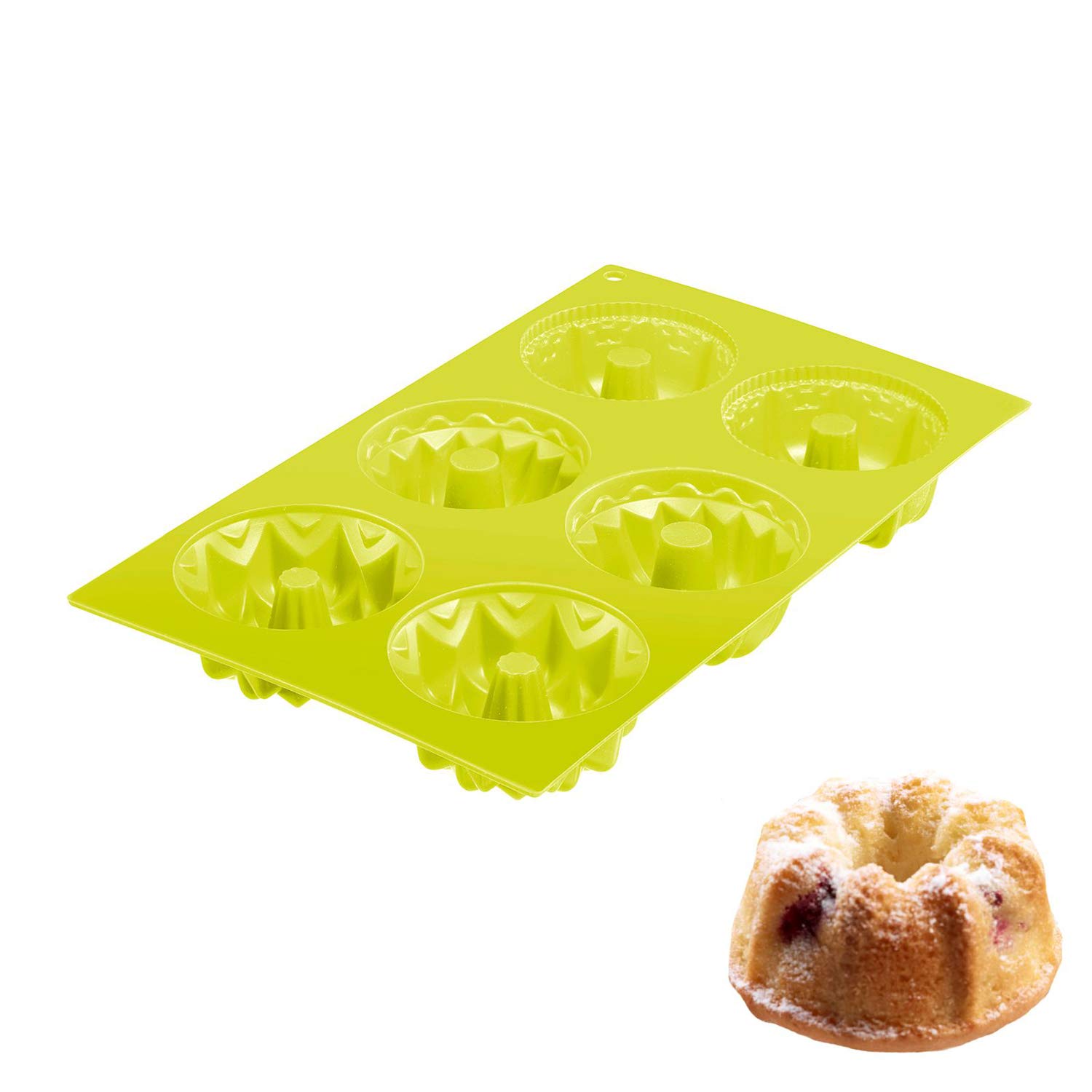 westmark-3017227g-trio-moule-muffins-silicone-vert-6-cavit-s-29-3-x-17-5-cm image 2