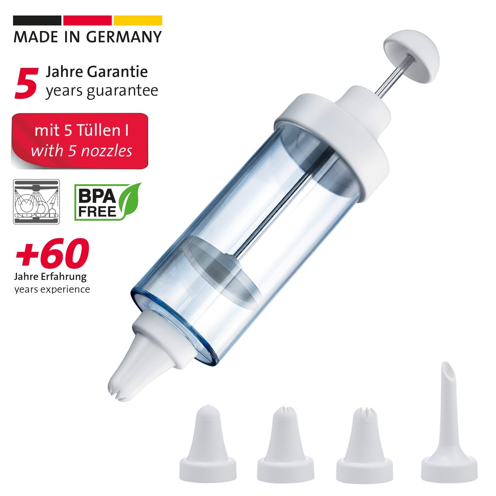 westmark-31152260-seringue-de-d-coration-et-garnissage-180-ml-avec-5-douilles-en image 2