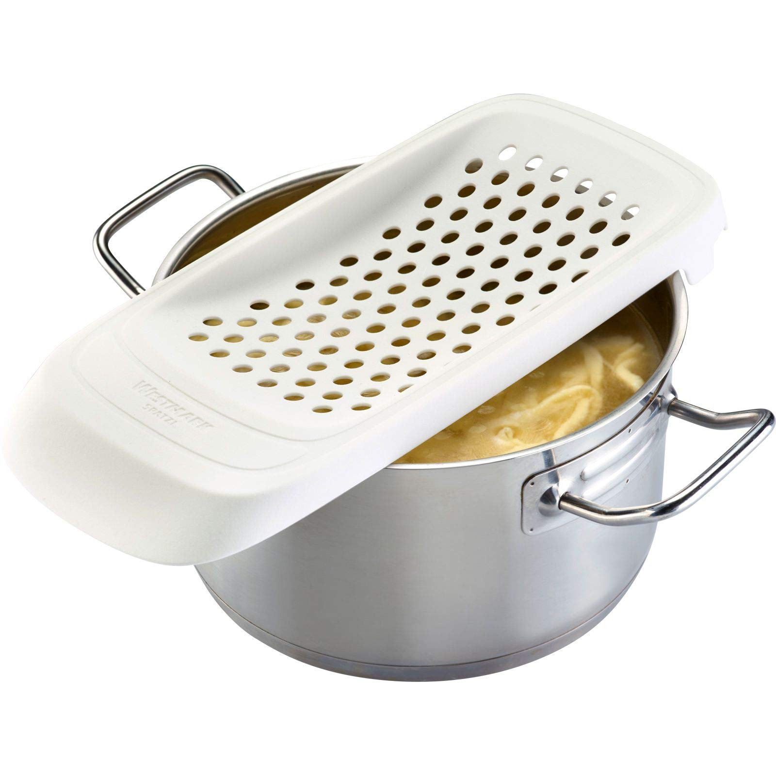 westmark-spatzl-eminceur-de-sp-tzles-avec-racloir-souple-plastique-abs-gris-blan image 2