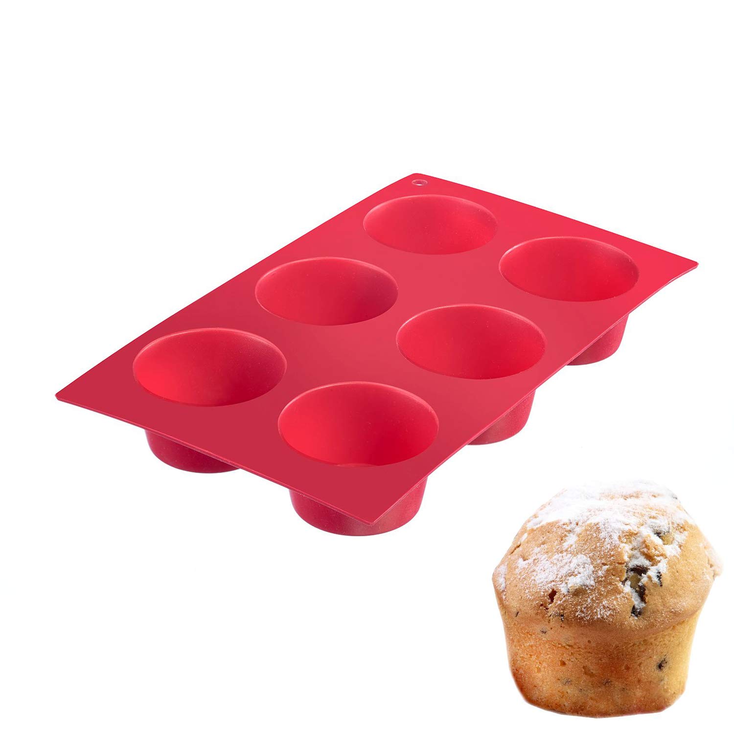 westmark-30152270-moule-muffins-6-cavit-s-en-silicone-antiadh-sif-rouge-29-3-x-1 image 2