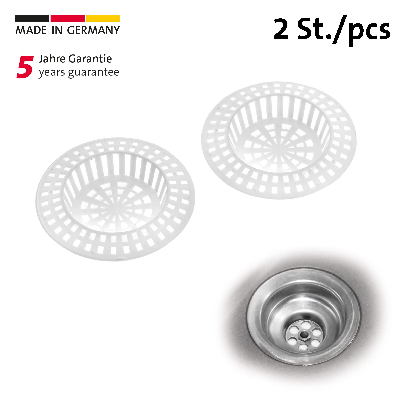 westmark-52072270-lot-de-2-tamis-d-vier-ronds-7-cm-plastique-blanc-fabriqu-en-al image 2