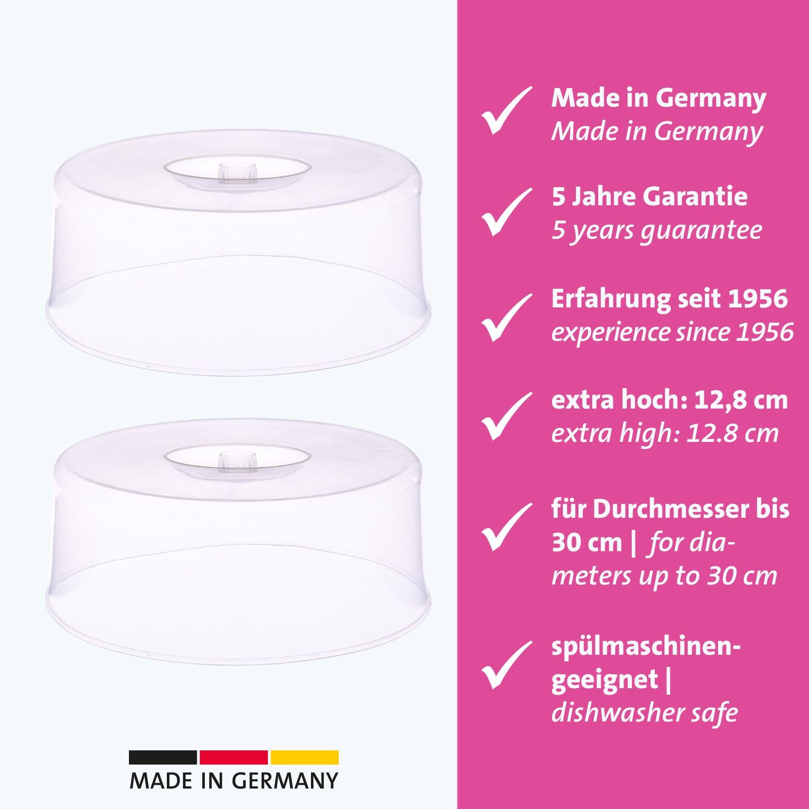 westmark-2-cloches-g-teau-30-cm-avec-poign-e-hauteur-12-8-cm-plastique-pp-transp image 2