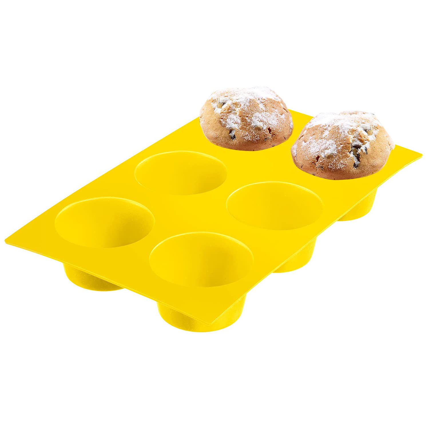 westmark-3015227y-moule-muffins-6-cavit-s-silicone-jaune-29-3-x-17-5-x-3-9-cm-an image 4