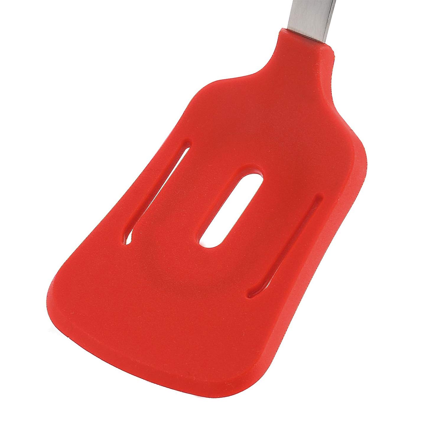 westmark-15402270-spatule-silicone-rouge-argent-manche-acier-inoxydable-35-5-cm- image 4