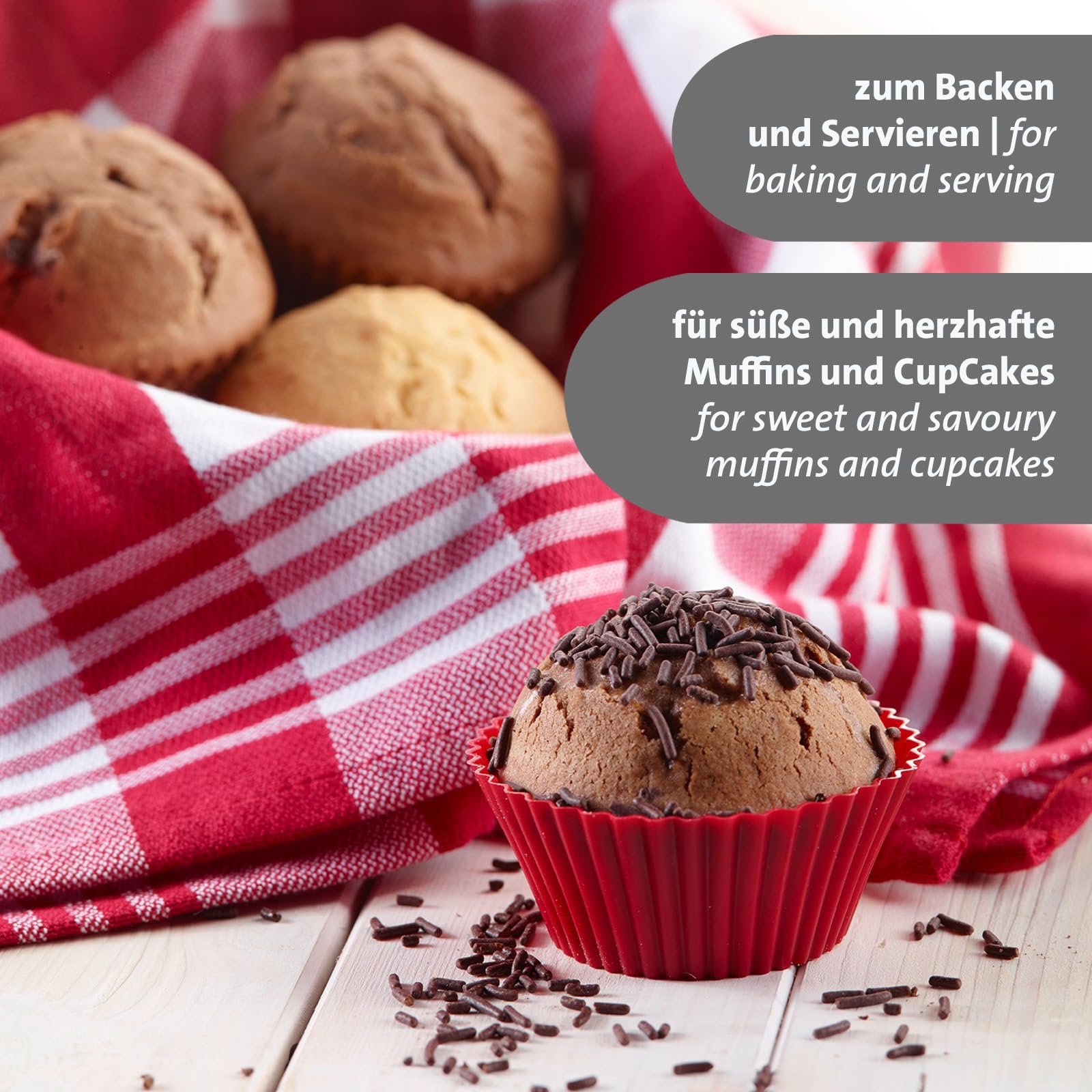 westmark-30142260-moules-muffin-en-silicone-rouges-7-x-7-x-3-cm-set-de-6 image 4