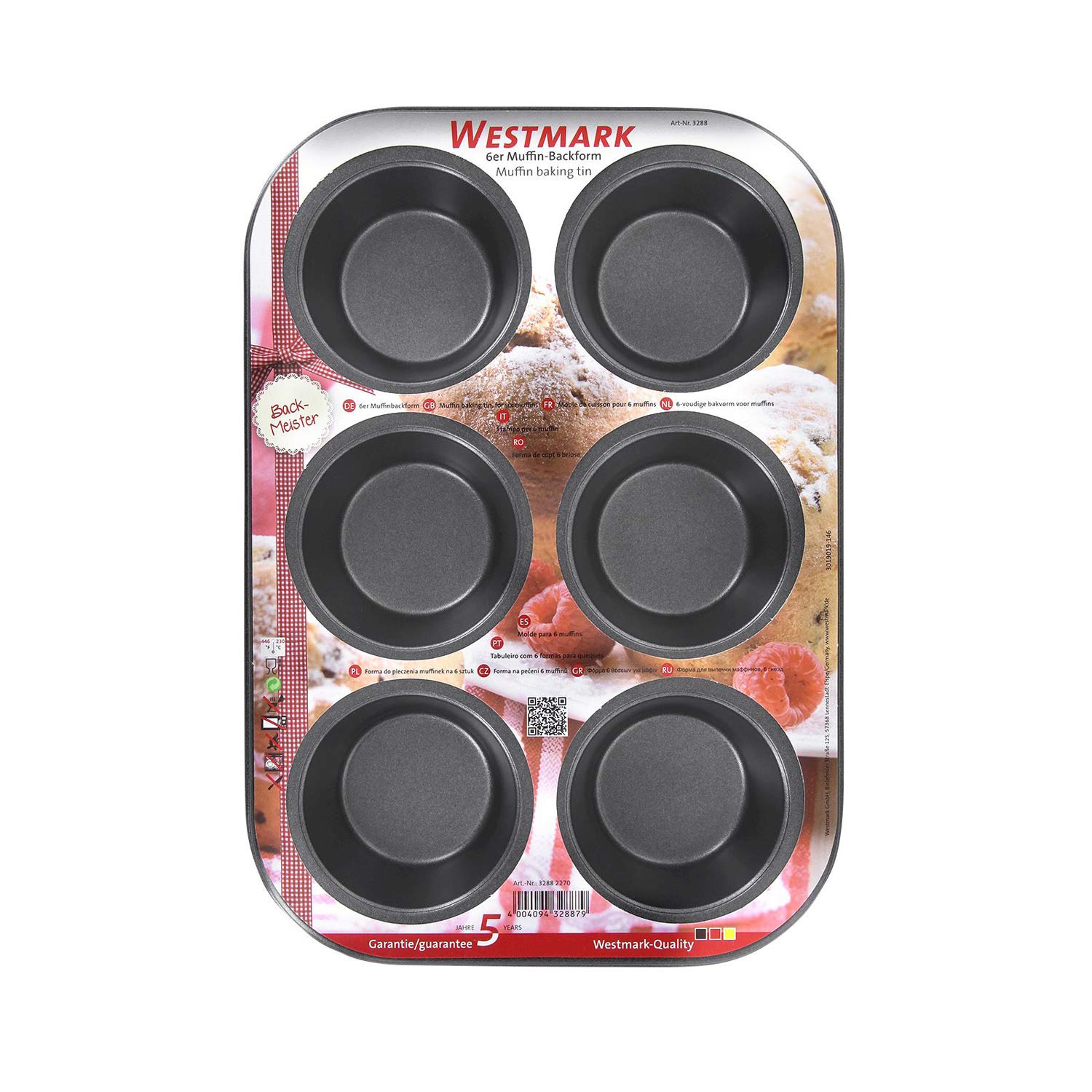 westmark-back-meister-moule-muffins-6-cavit-s-antiadh-sif-acier-lamin-froid-jusq image 7