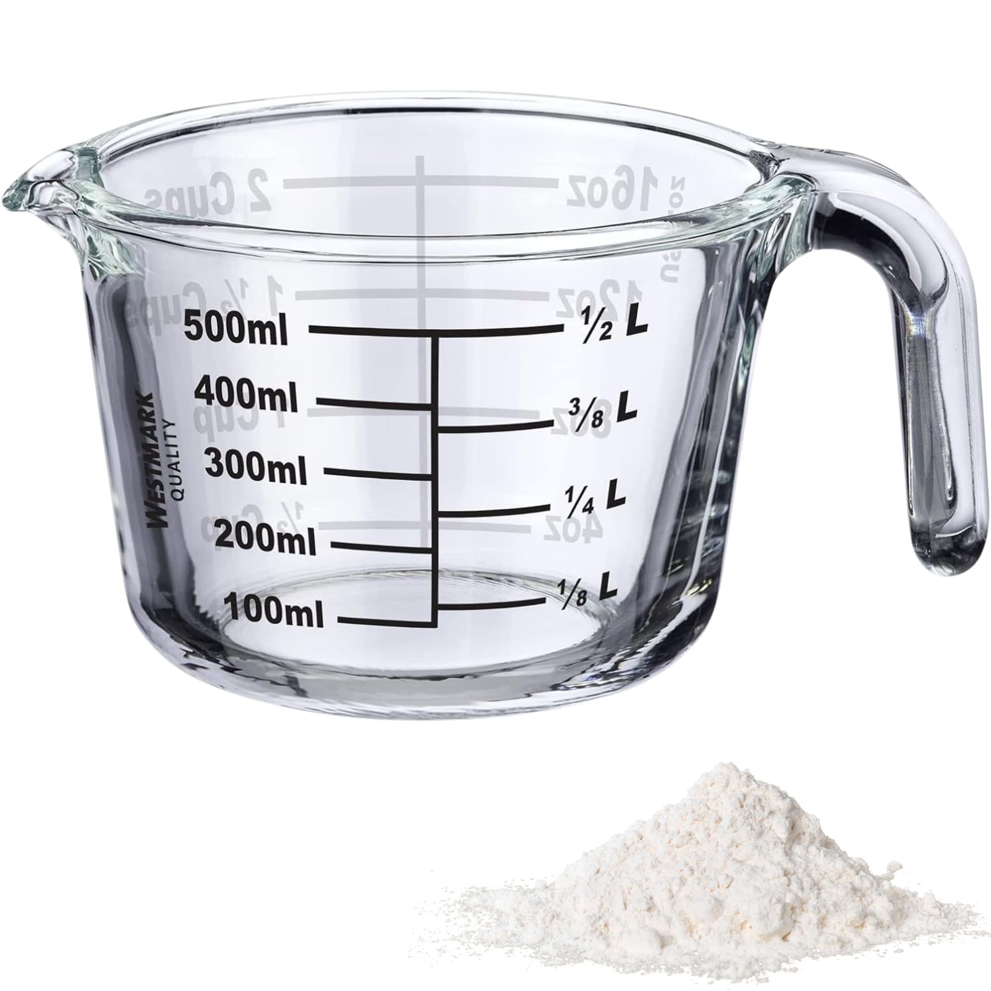 westmark-30622260-verre-doseur-borosilicate-0-5-l-gradu-ml-l-oz-tasses-r-sistant image 1