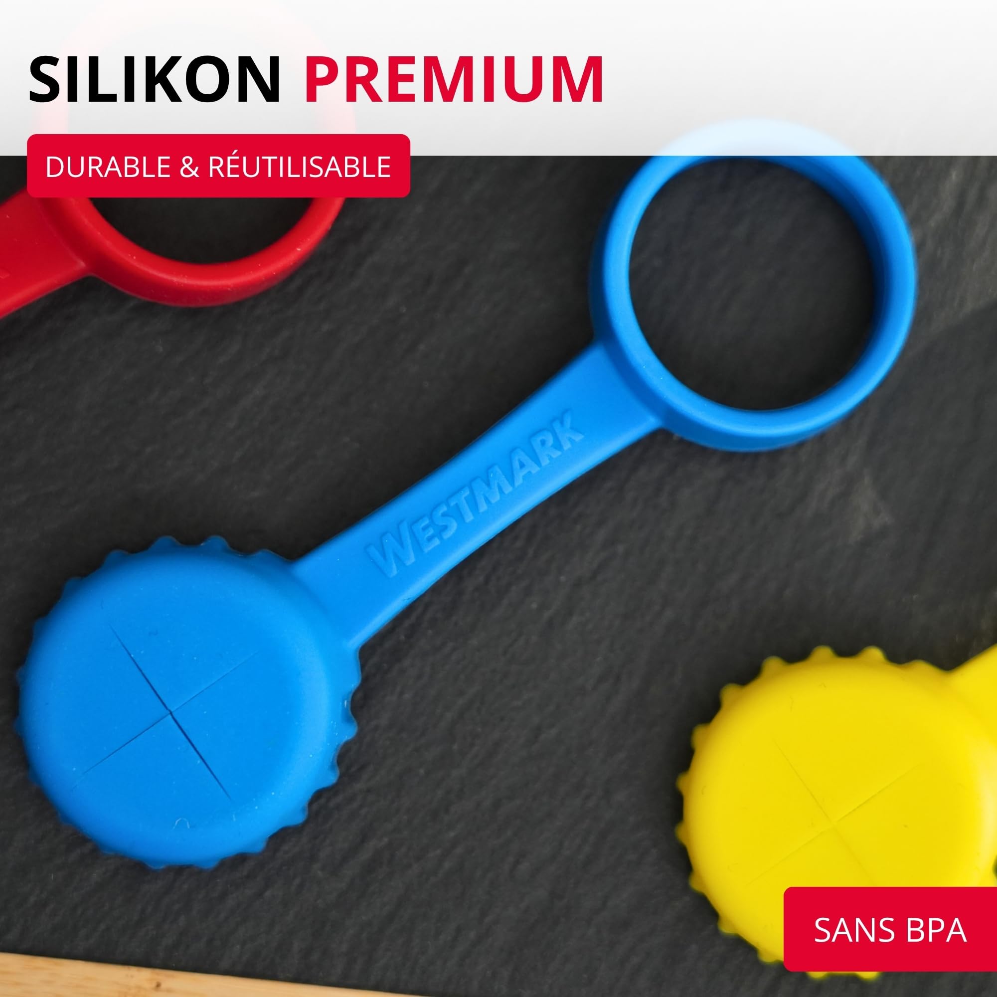 westmark-44412260-lot-de-4-bouchons-de-bouteille-en-silicone-avec-fente-pour-pai image 7