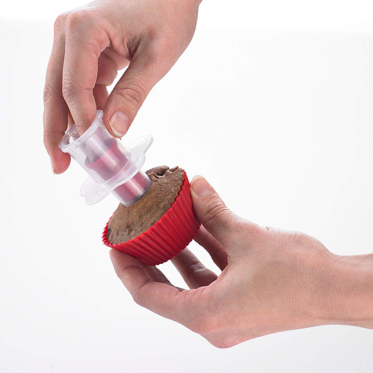 westmark-30132270-vidoir-cupcake-6-cm-plastique-blanc-rouge image 5