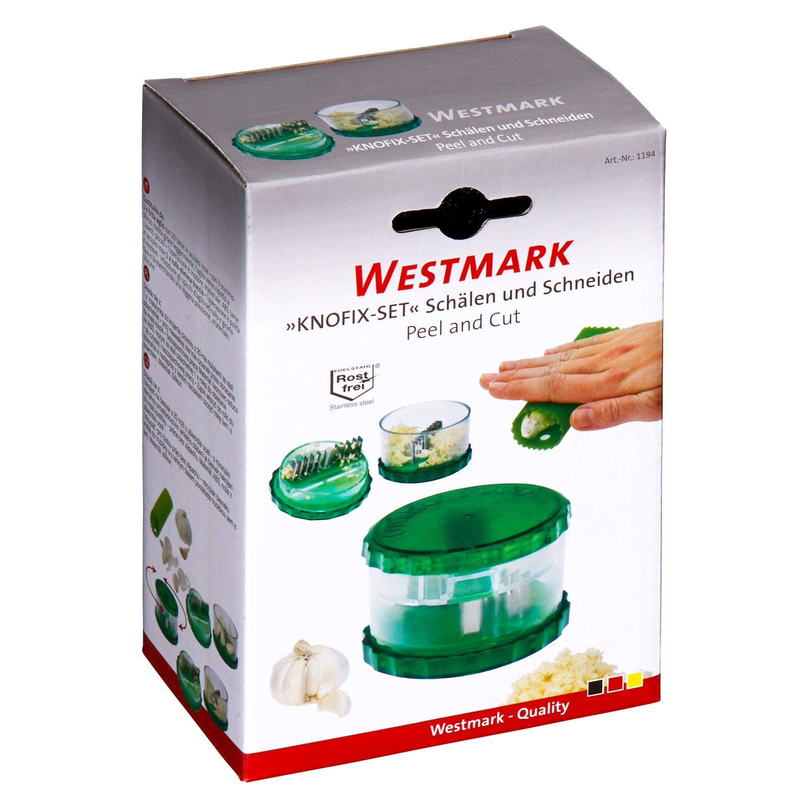 westmark-knofix-11942260-coupe-ail-avec-20-lames-et-plucheur-roulette-acier-inox image 5