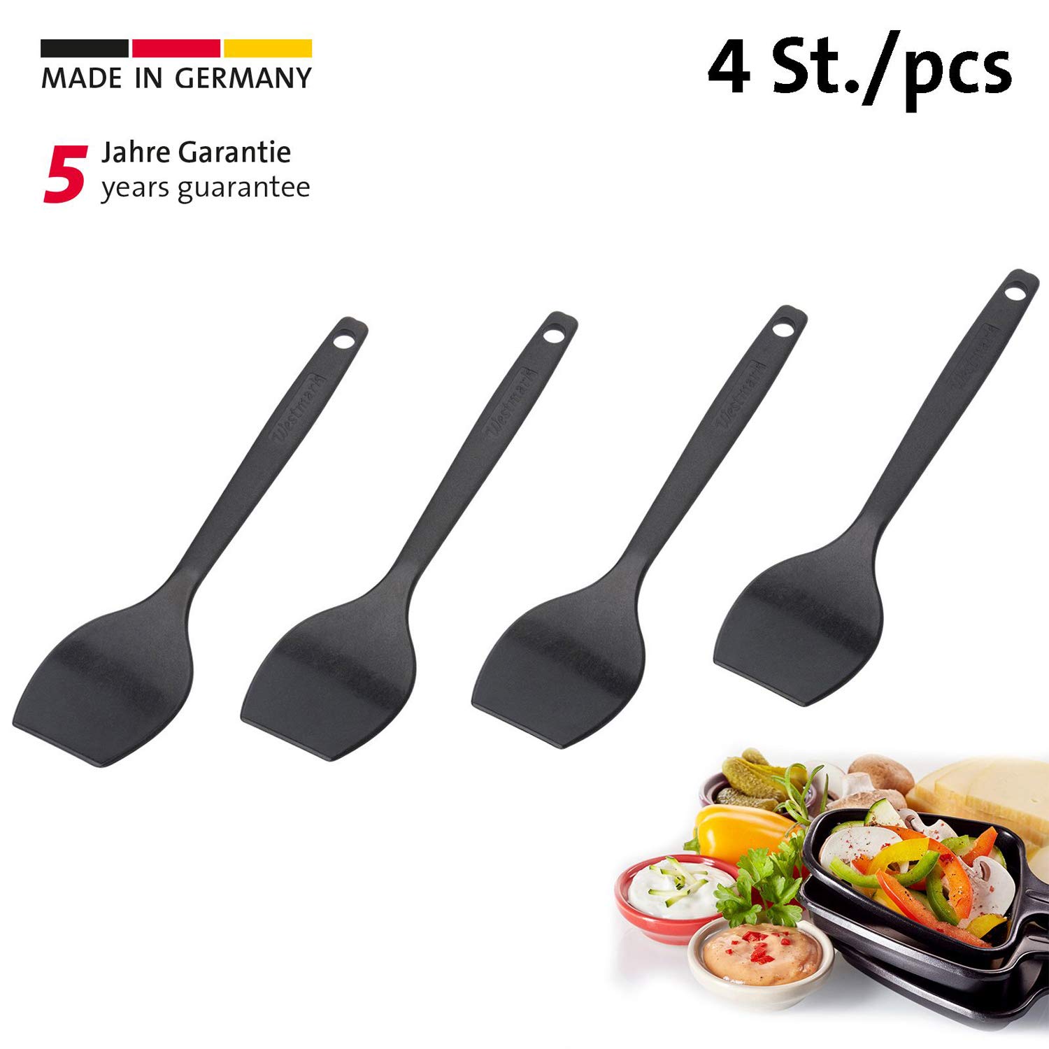 westmark-gourmetta-20452270-set-de-4-spatules-raclette-en-plastique-r-sistant-la image 2