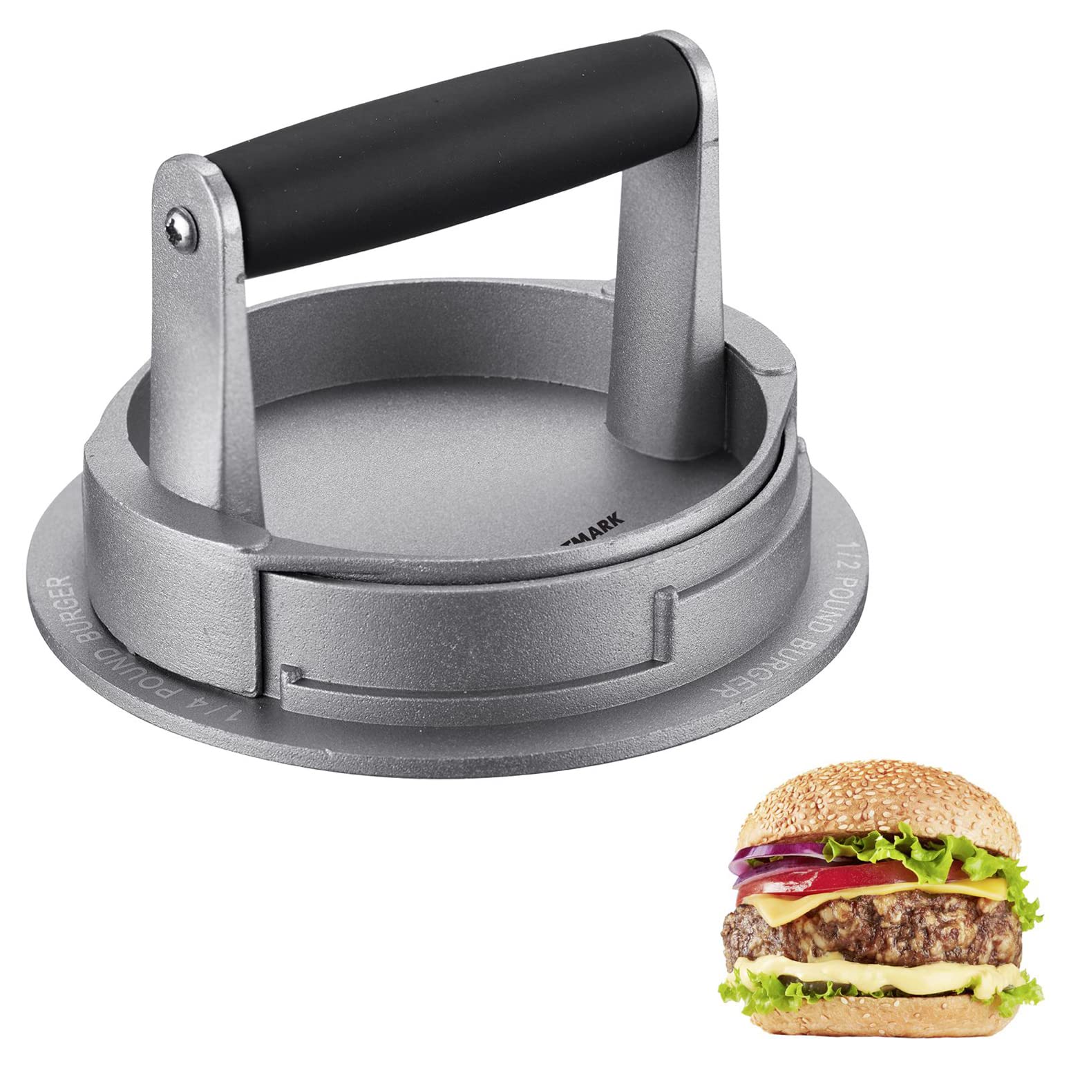 westmark-vario-62252260-machine-hamburgers-r-glable-3-tailles-1-4-1-3-1-2-lb-alu image 2