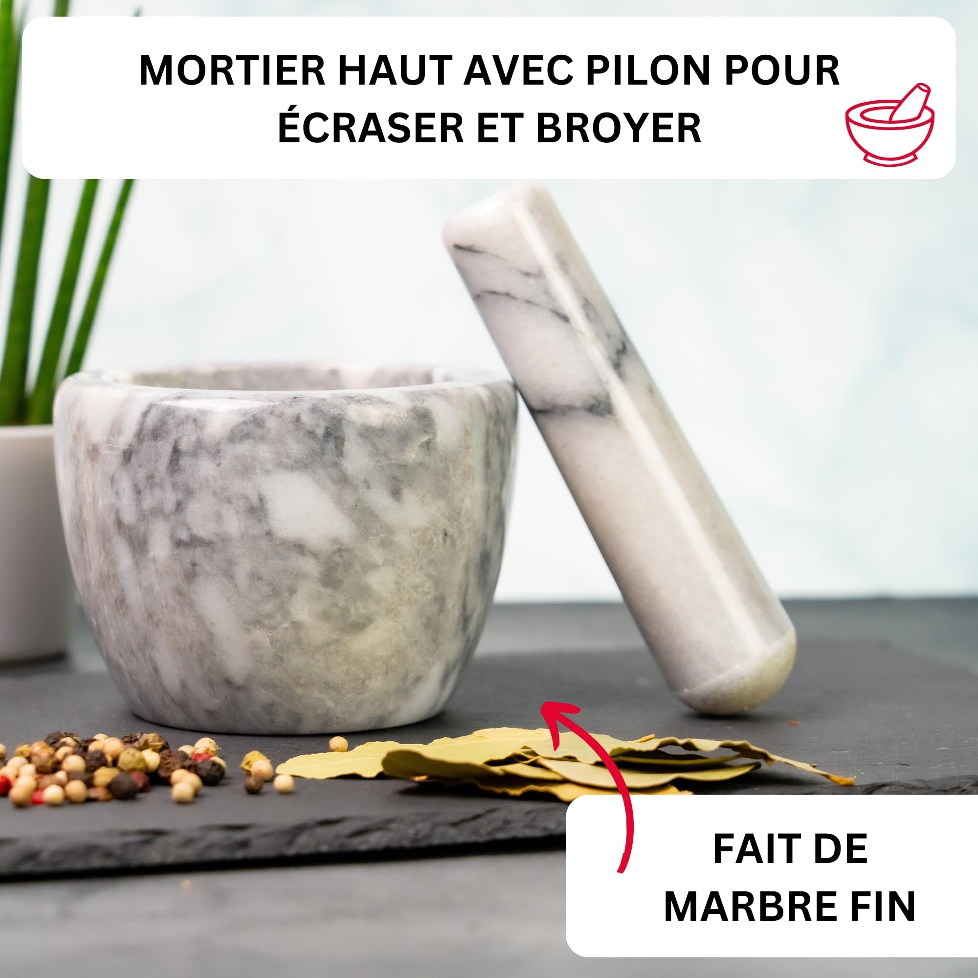 westmark-gourmet-mortier-avec-pilon-en-marbre-naturel-haut-diam-tre-int-rieur-en image 2