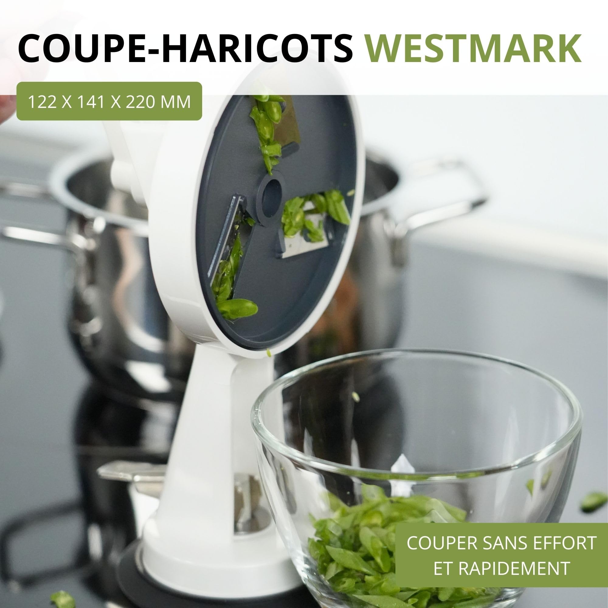 westmark-11842260-coupe-haricots-avec-2-ouvertures-de-coupe-et-pied-ventouse-lam image 2