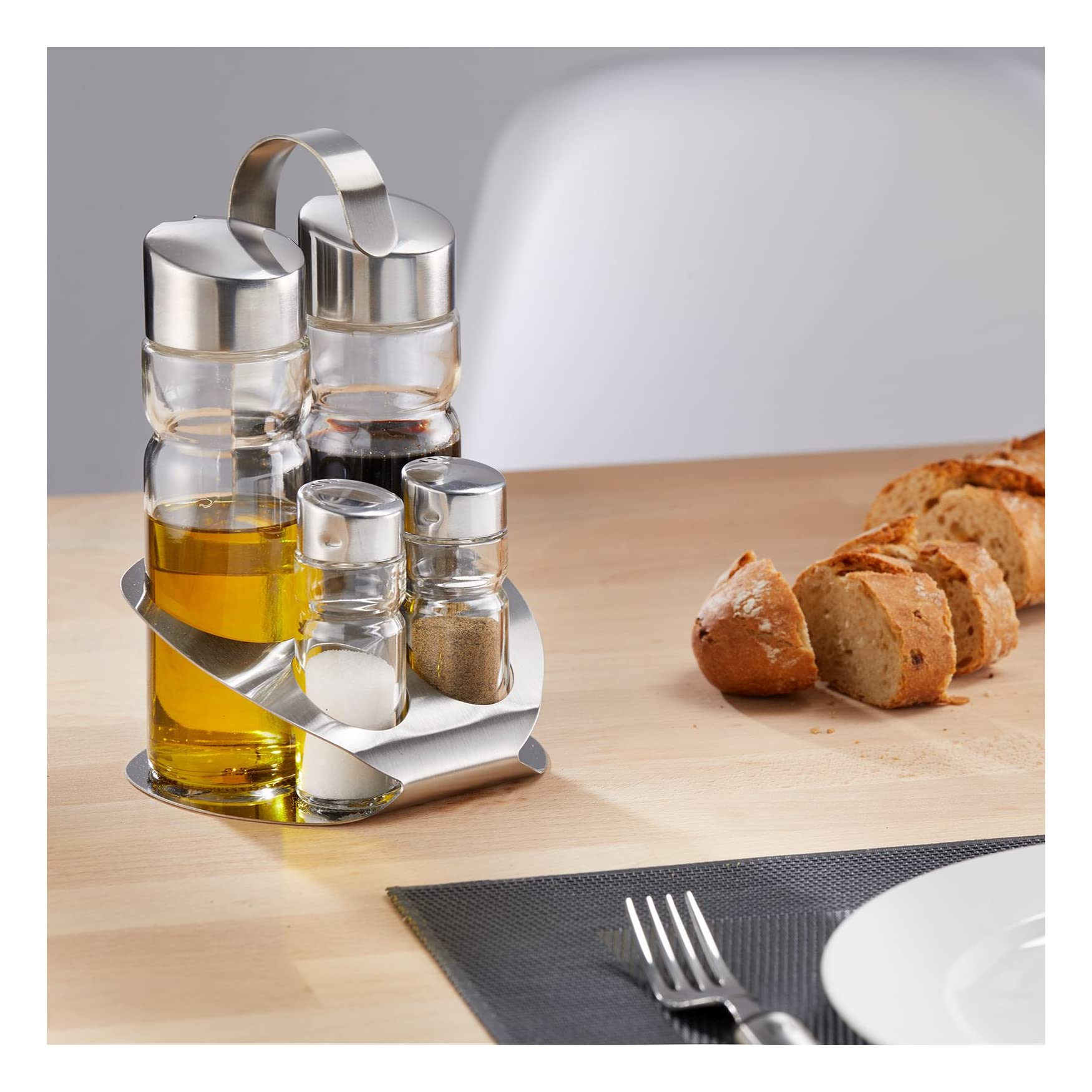 westmark-650522e2-wien-m-nage-5-pi-ces-sel-poivre-huile-et-vinaigre-acier-inoxyd image 2