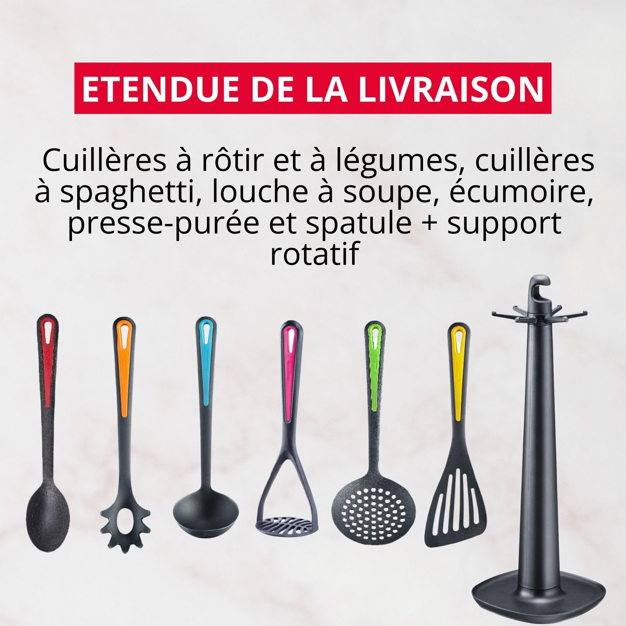 westmark-gallant-multicolore-set-7-ustensiles-de-cuisine-avec-support-rotatif-pr image 7