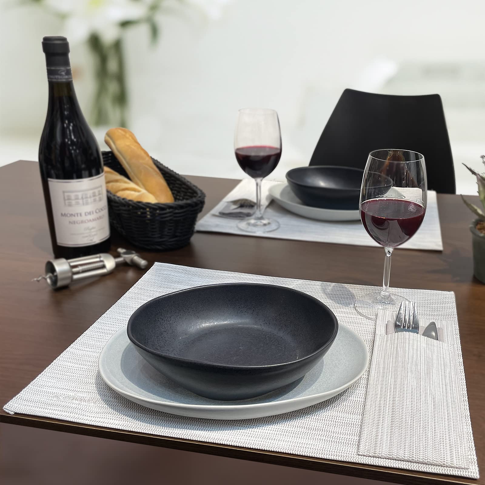 westmark-lot-de-6-sets-de-table-uni-42-x-32-cm-beige-blanc-chin image 8