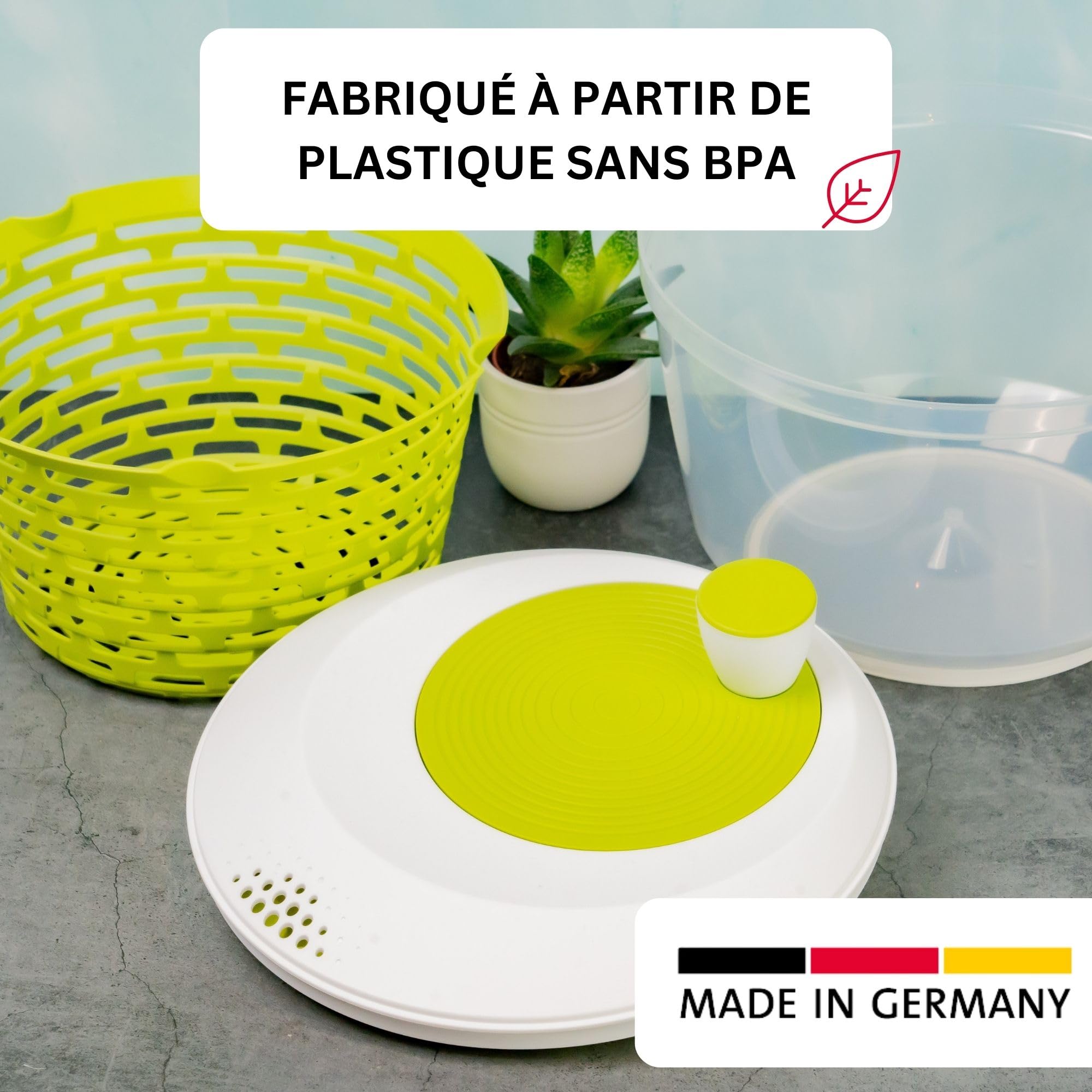 westmark-spinderella-243022ea-essoreuse-salade-4-4-l-23-5-cm-plastique-sans-bpa- image 2