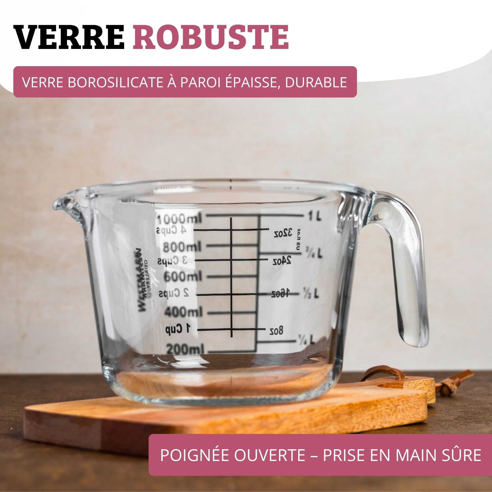westmark-30632260-verre-doseur-1-litre-en-verre-borosilicate-r-sistant-jusqu-280 image 5