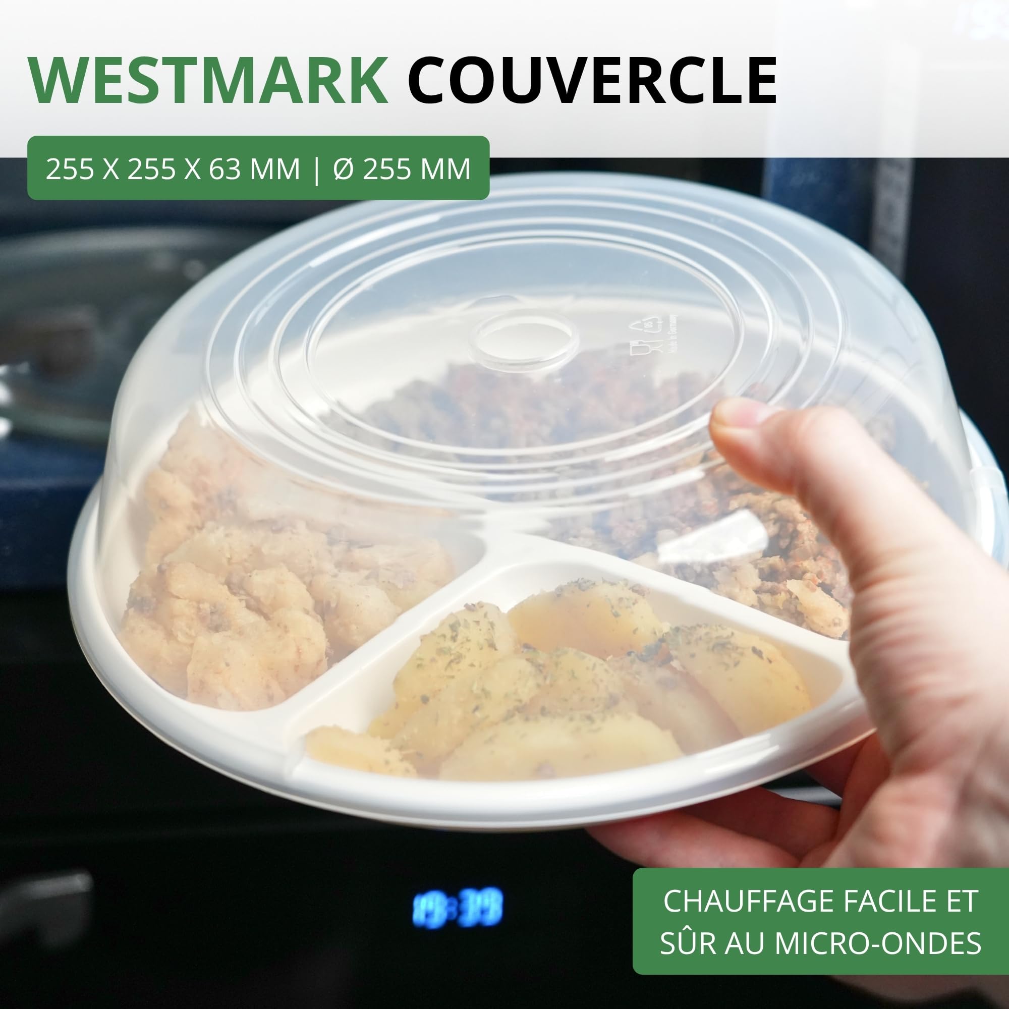 westmark-couvercle-d-assiette-micro-ondes-rond-25-cm-plastique-pp-transparent-sa image 2