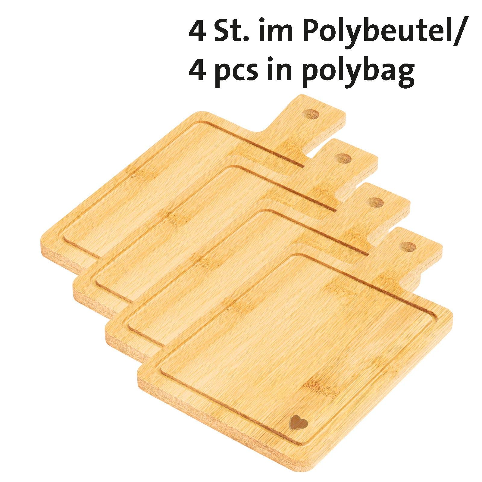 westmark-friends-lot-de-4-plateaux-tapas-en-bambou-19-x-11-cm-motif-c-ur-grav image 5