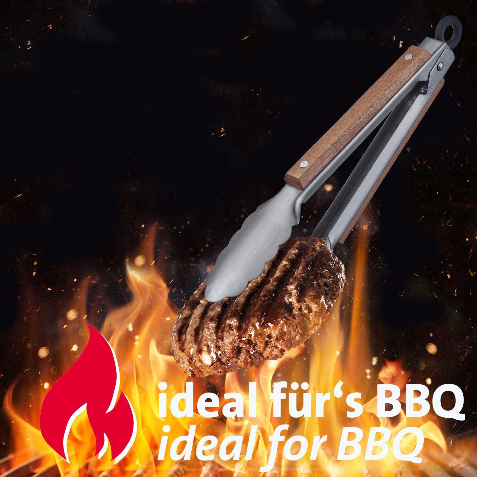westmark-16272270-pince-barbecue-classic-wood-mini-acier-inoxydable-et-poign-es- image 3