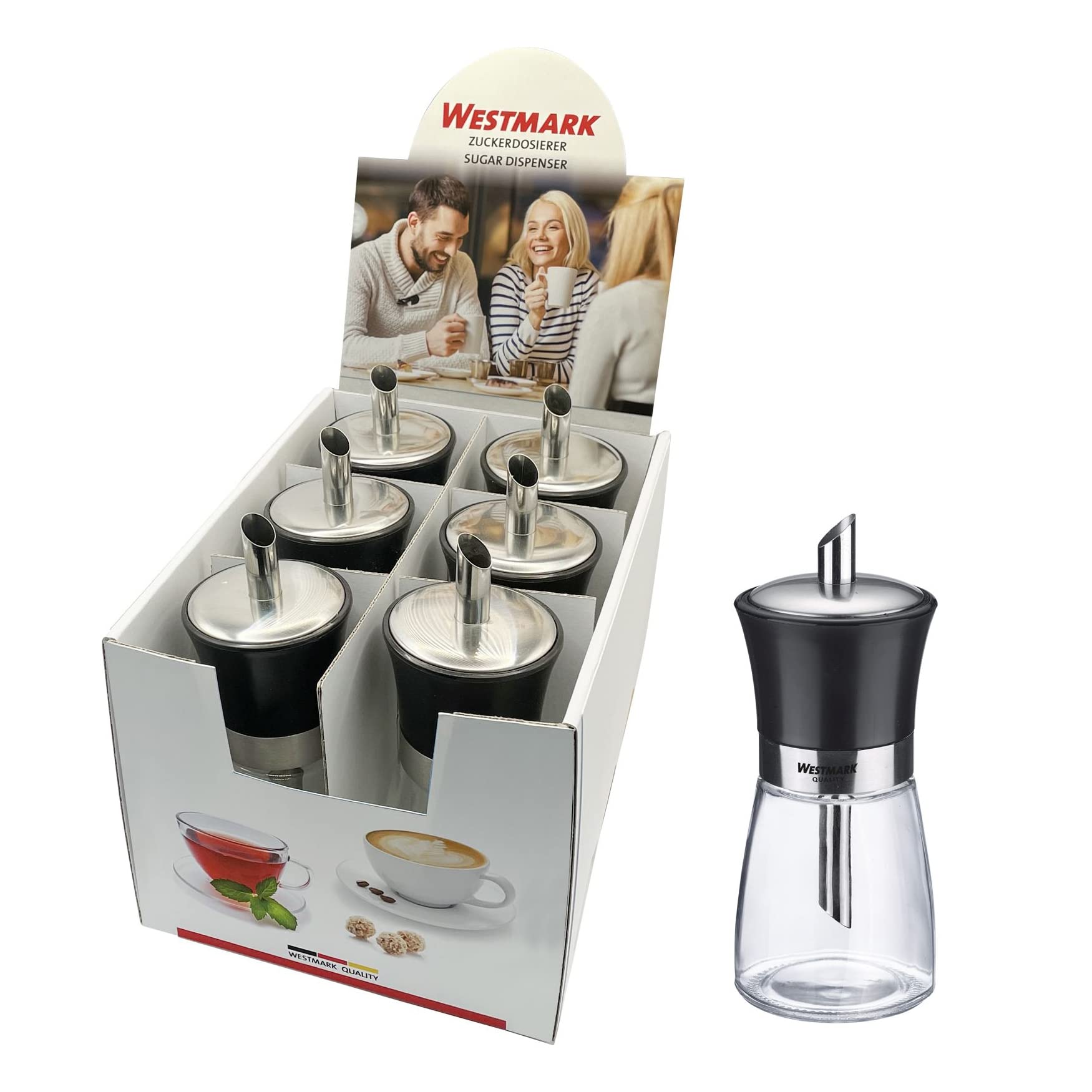 westmark-63592611-pr-sentoir-sucre-avec-6-dosettes-capacit-190-ml-verre-acier-in image 5