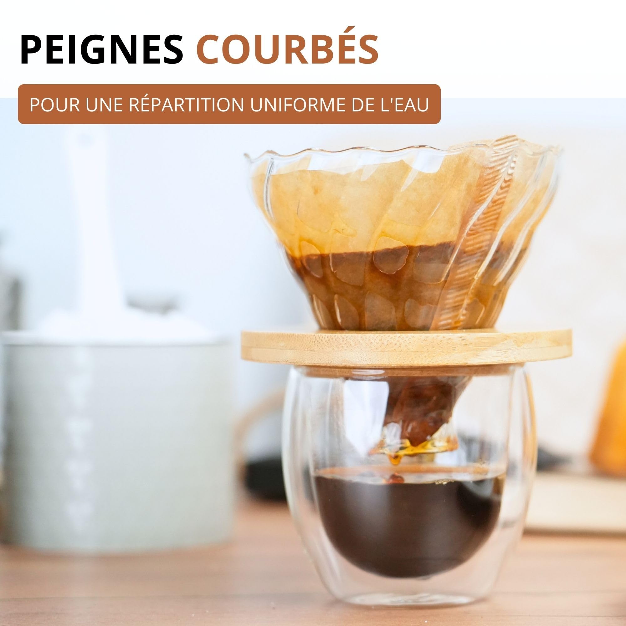westmark-filtre-caf-brasilia-en-verre-borosilicat-c-ne-pour-over-avec-anse-en-ba image 5