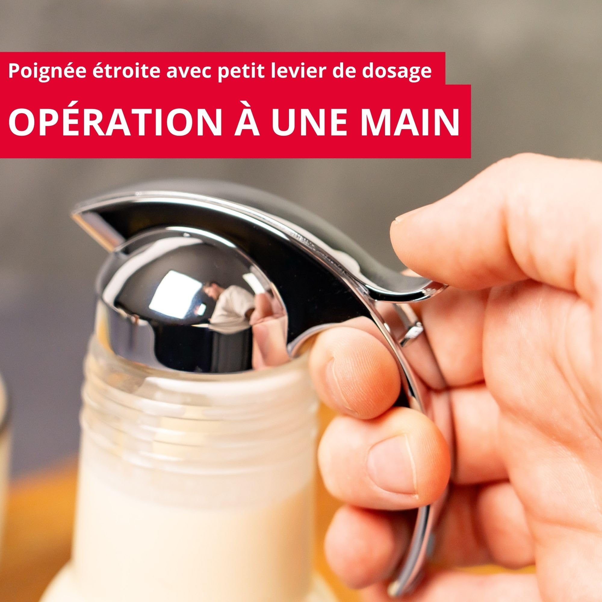 westmark-paris-chrome-634022e1-distributeur-cr-me-et-pot-miel-en-verre-150-ml-do image 4