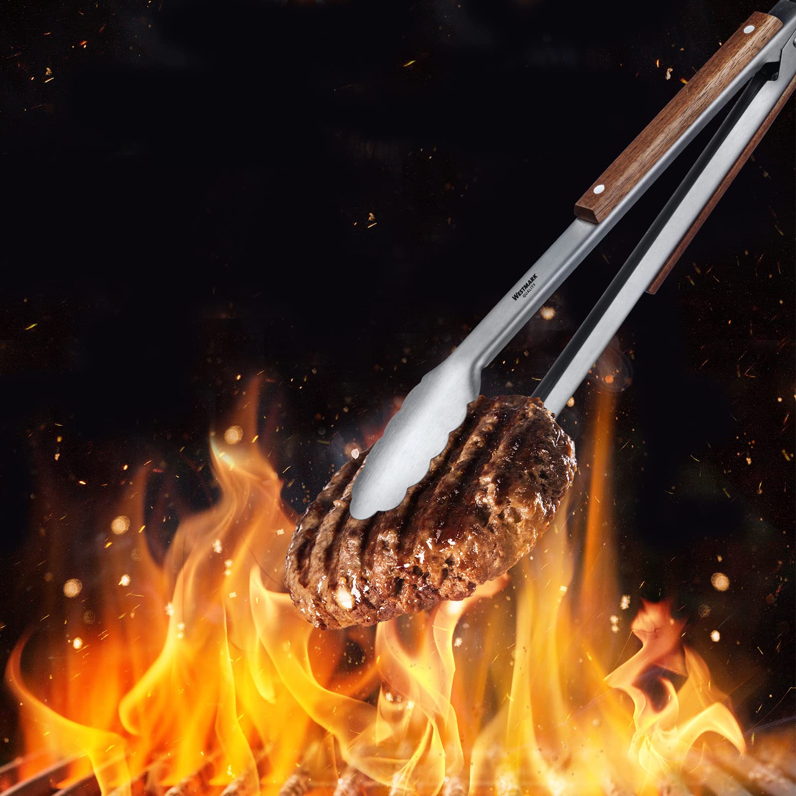 westmark-16282270-classic-wood-midi-pince-barbecue-et-de-service-en-acier-inoxyd image 8