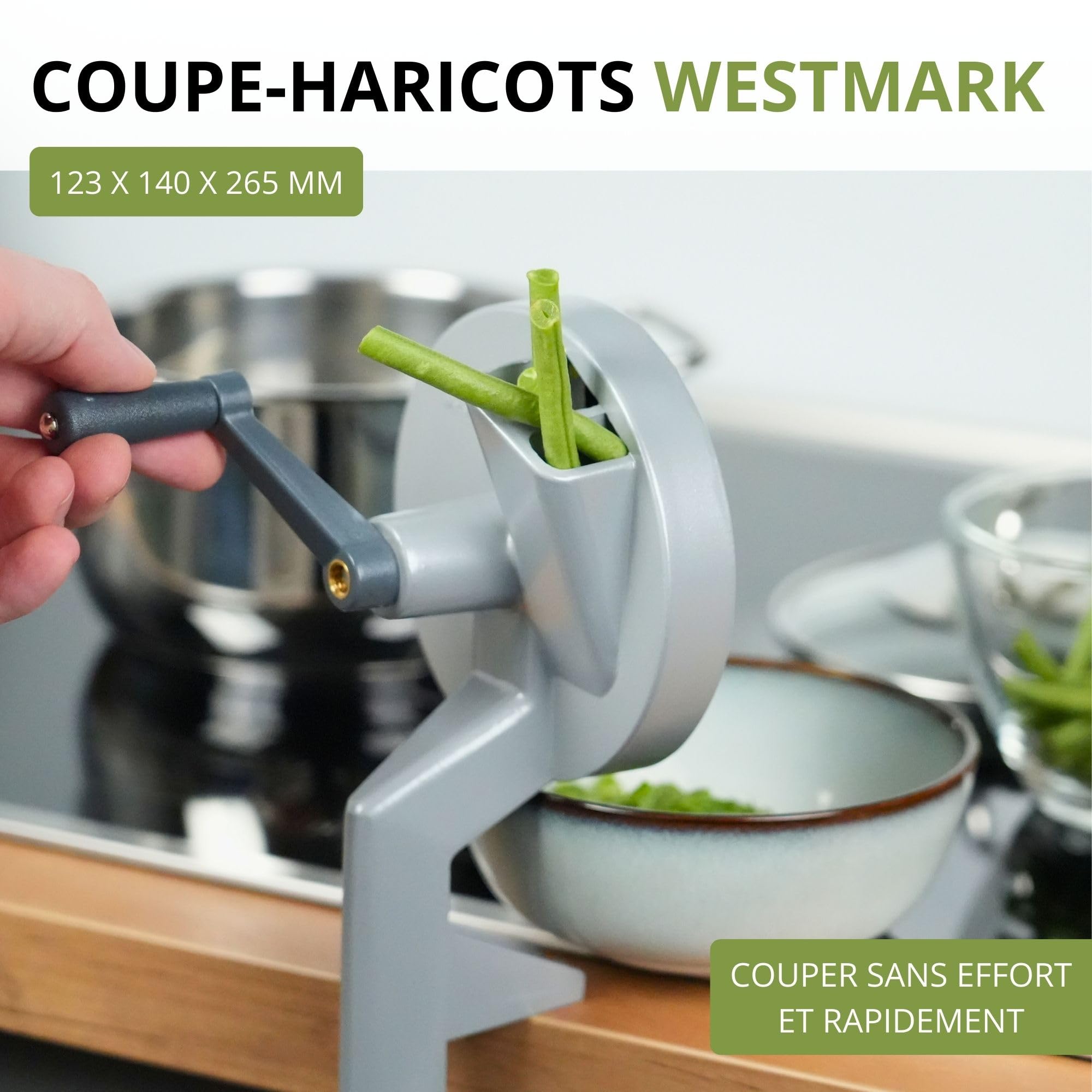 westmark-coupe-haricots-avec-2-ouvertures-de-coupe-et-pince-vis-lames-acier-inox image 2