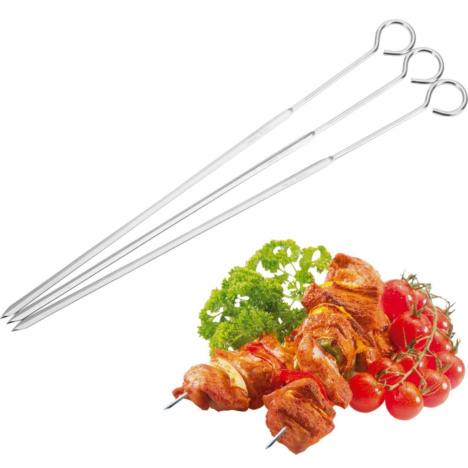 westmark-lot-de-3-broches-kebab-en-acier-inoxydable-argent-31-cm image 1
