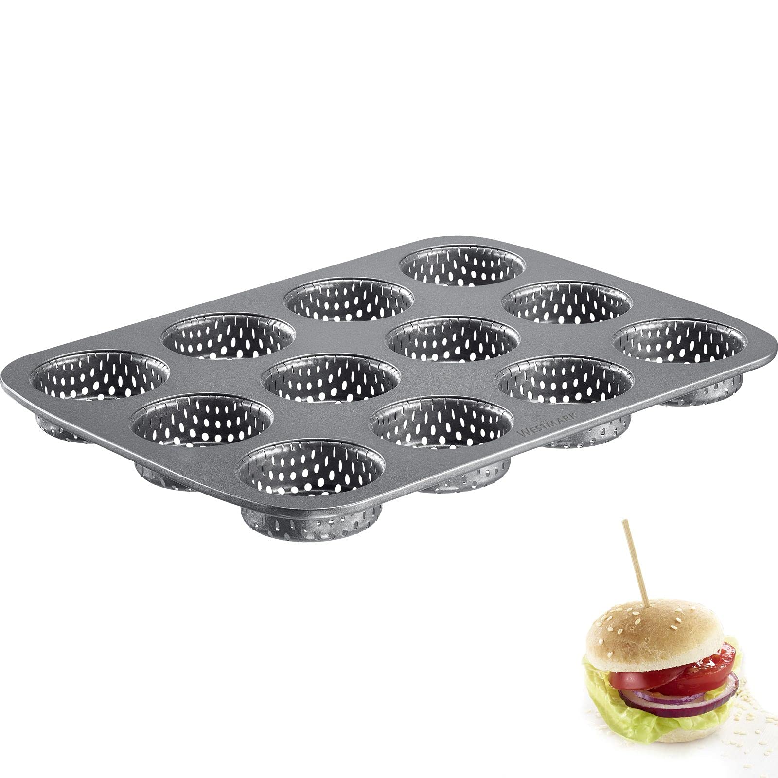 westmark-327122e6-moule-12-mini-burgers-buns-d-mouleur-acier-antiadh-sif-sans-pf image 2