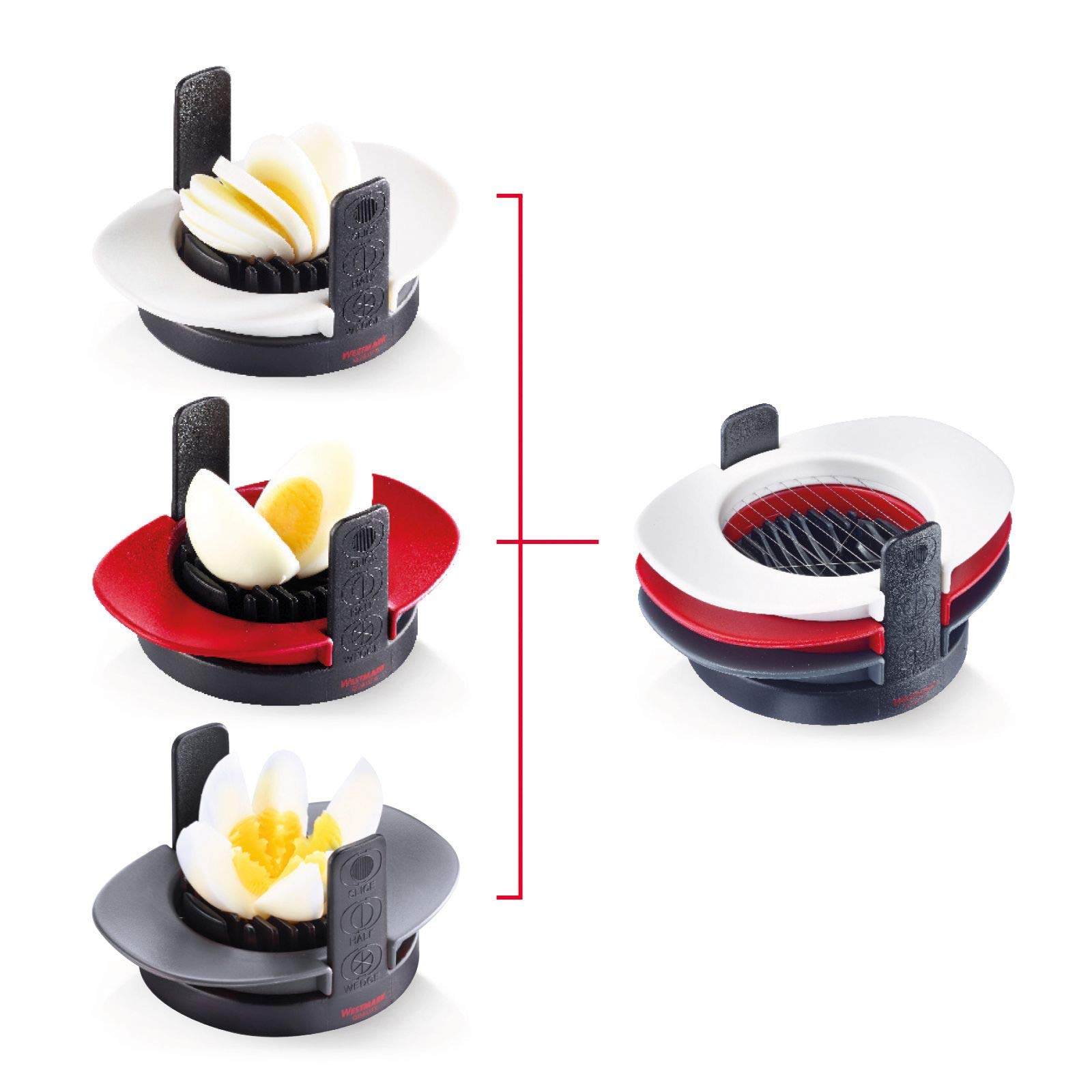 westmark-10452260-coupe-uf-et-mozzarella-3-en-1-eggs-hopp-empilable-avec-plateau image 3