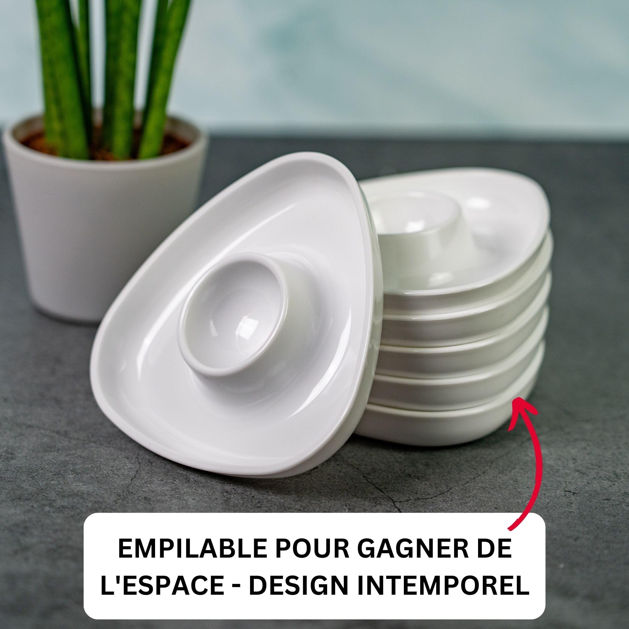 westmark-20702241-coquetiers-triangulaires-empilables-lot-de-6-plastique-ps-blan image 6
