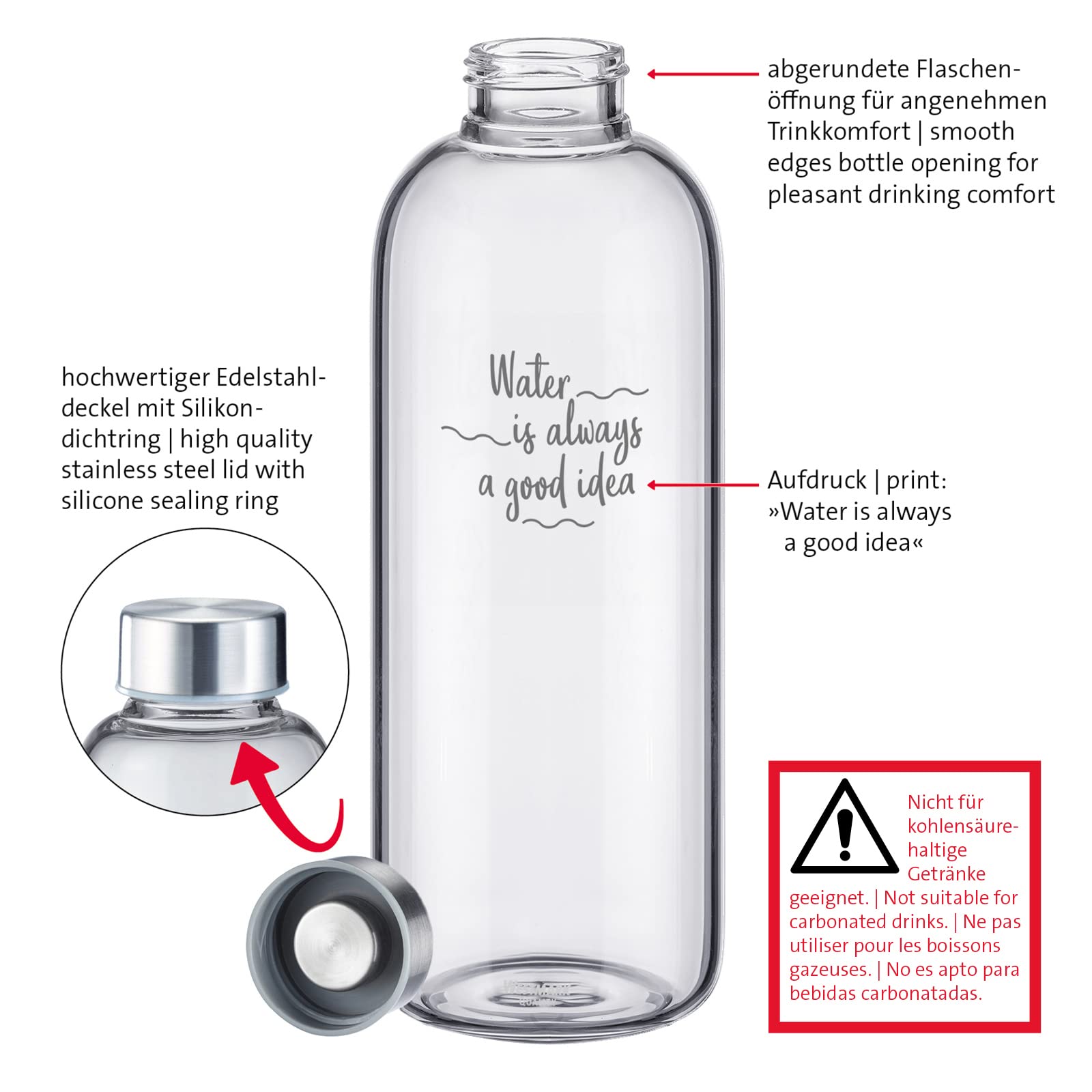 westmark-viva-527422e7-set-de-2-gourdes-en-verre-1000-ml-avec-housse-de-protecti image 5