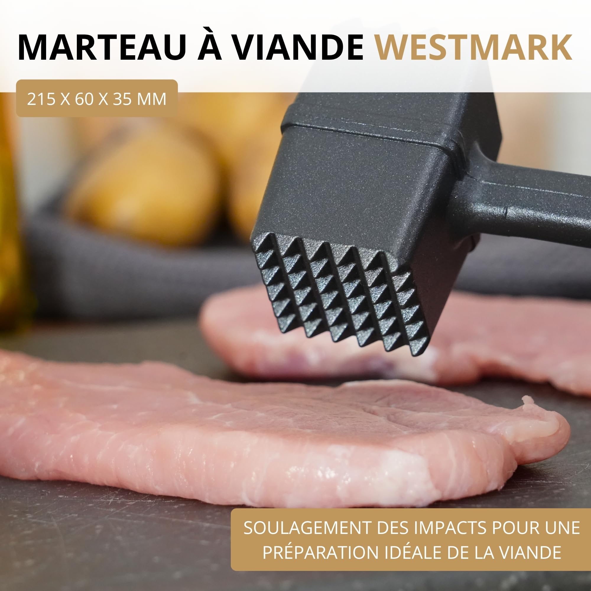 westmark-robusto-black-edition-attendrisseur-de-viande-double-face-marteau-viand image 2