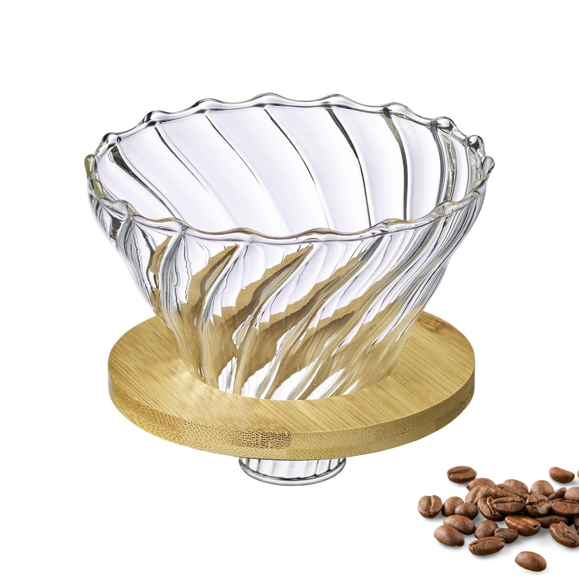westmark-filtre-caf-brasilia-en-verre-borosilicat-c-ne-pour-over-avec-anse-en-ba image 1