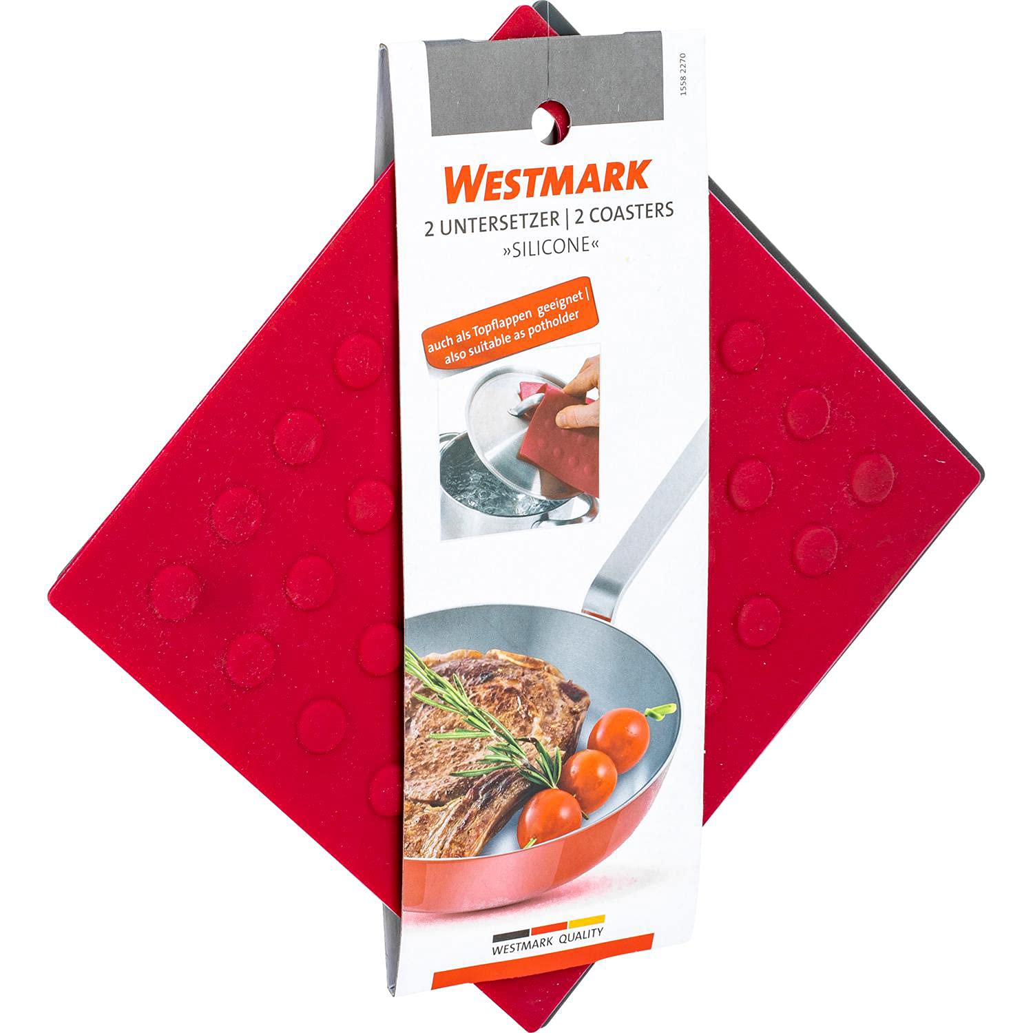 westmark-15582270-set-de-2-dessous-de-plat-en-silicone-17-7-x-17-7-cm-antichaleu image 6