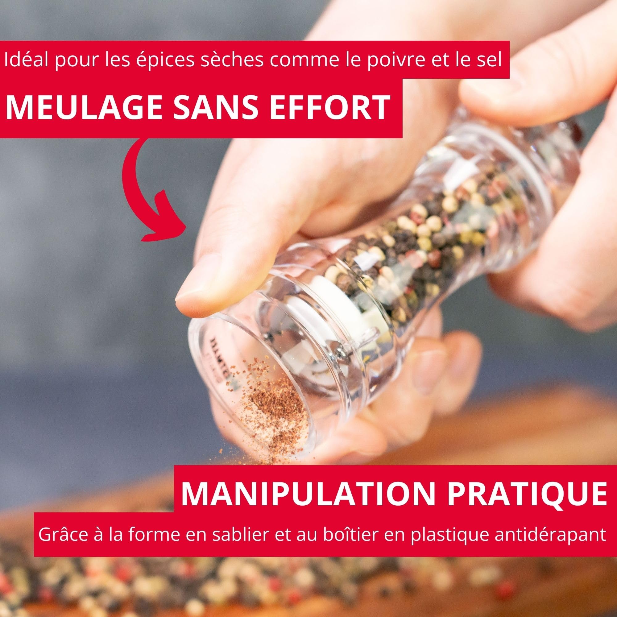 westmark-63532260-moulin-sel-et-poivre-acryl-transparent-m-canisme-c-ramique-r-g image 2