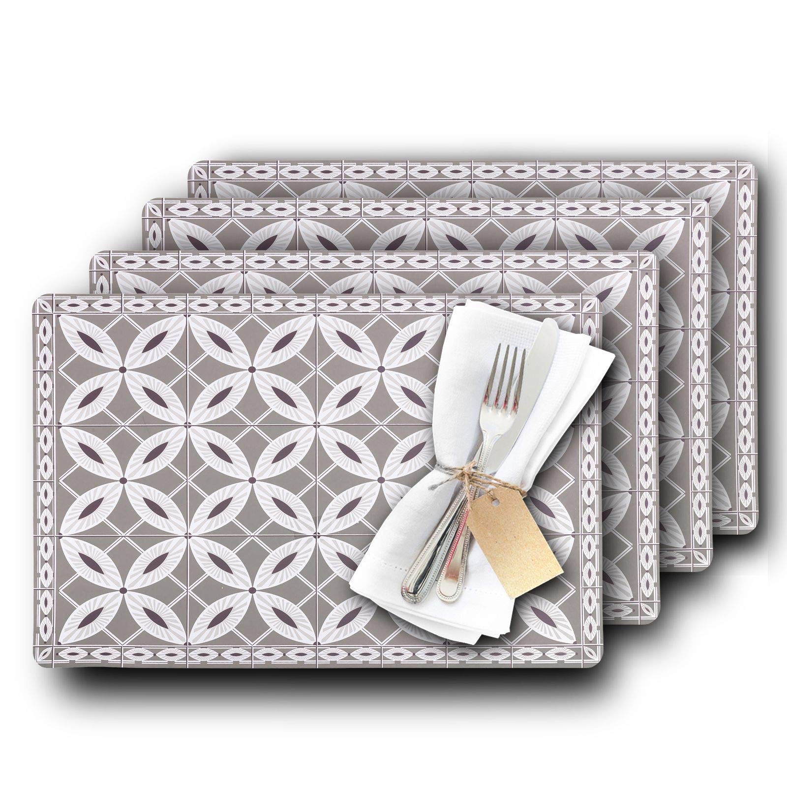 westmark-arabesque-lot-de-4-sets-de-table-43-5-x-28-5-cm-taupe-mati-re-plastique image 2