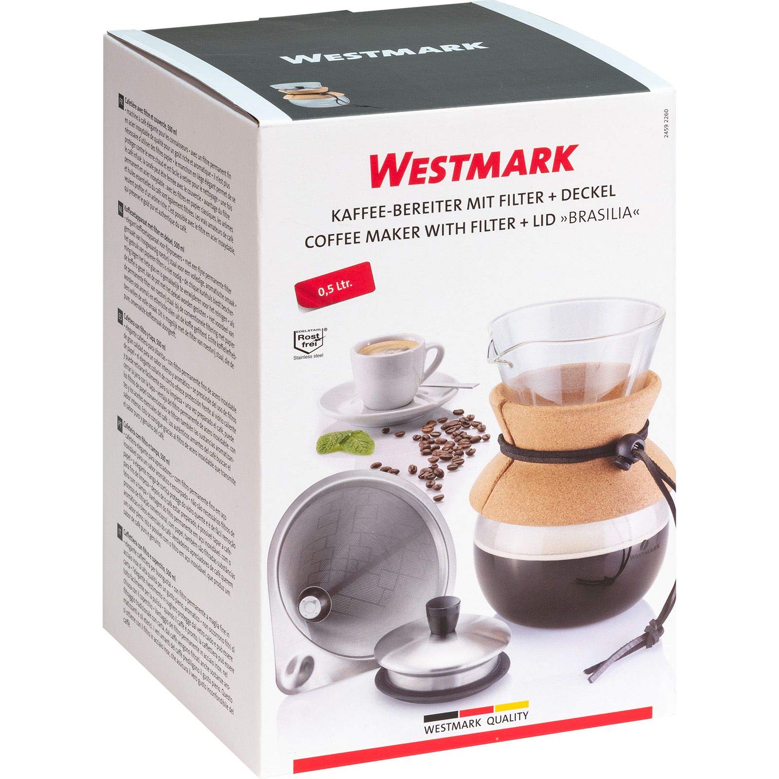 westmark-24592260-brasilia-cafeti-re-dosage-500-ml-avec-filtre-et-couvercle-en-a image 8