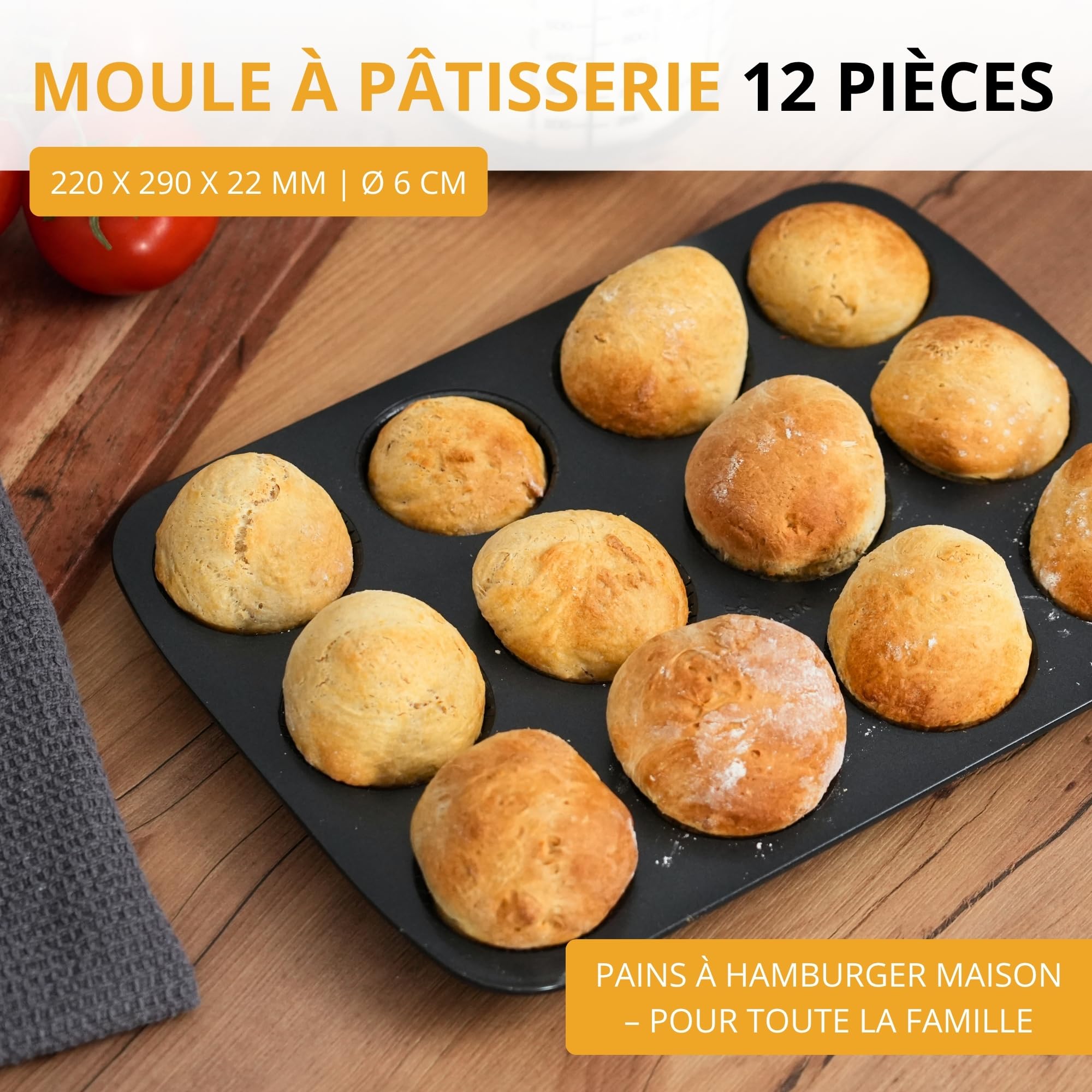 westmark-moule-pain-anti-adh-sif-12-places-noir-0-90-kg-lavable-au-lave-vaissell image 2