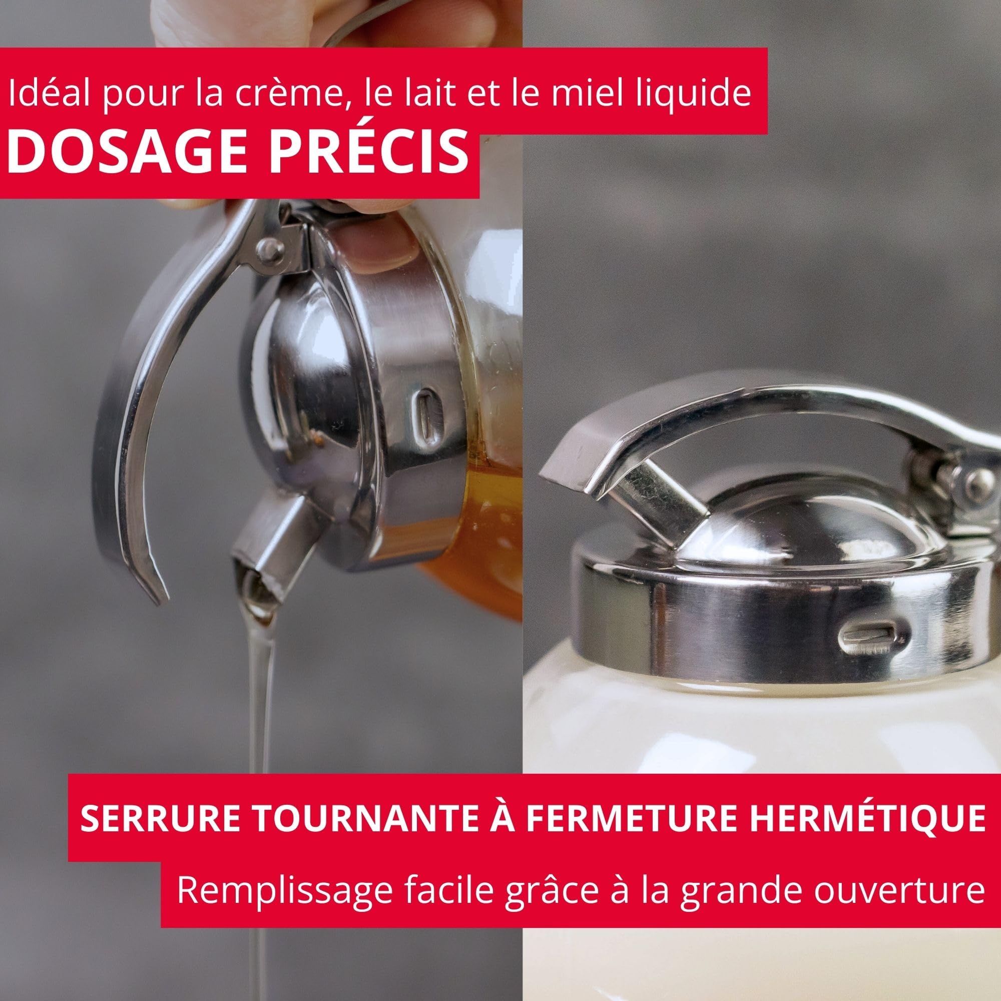 westmark-roma-65402260-distributeur-de-cr-me-et-miel-250-ml-en-verre-et-acier-in image 2