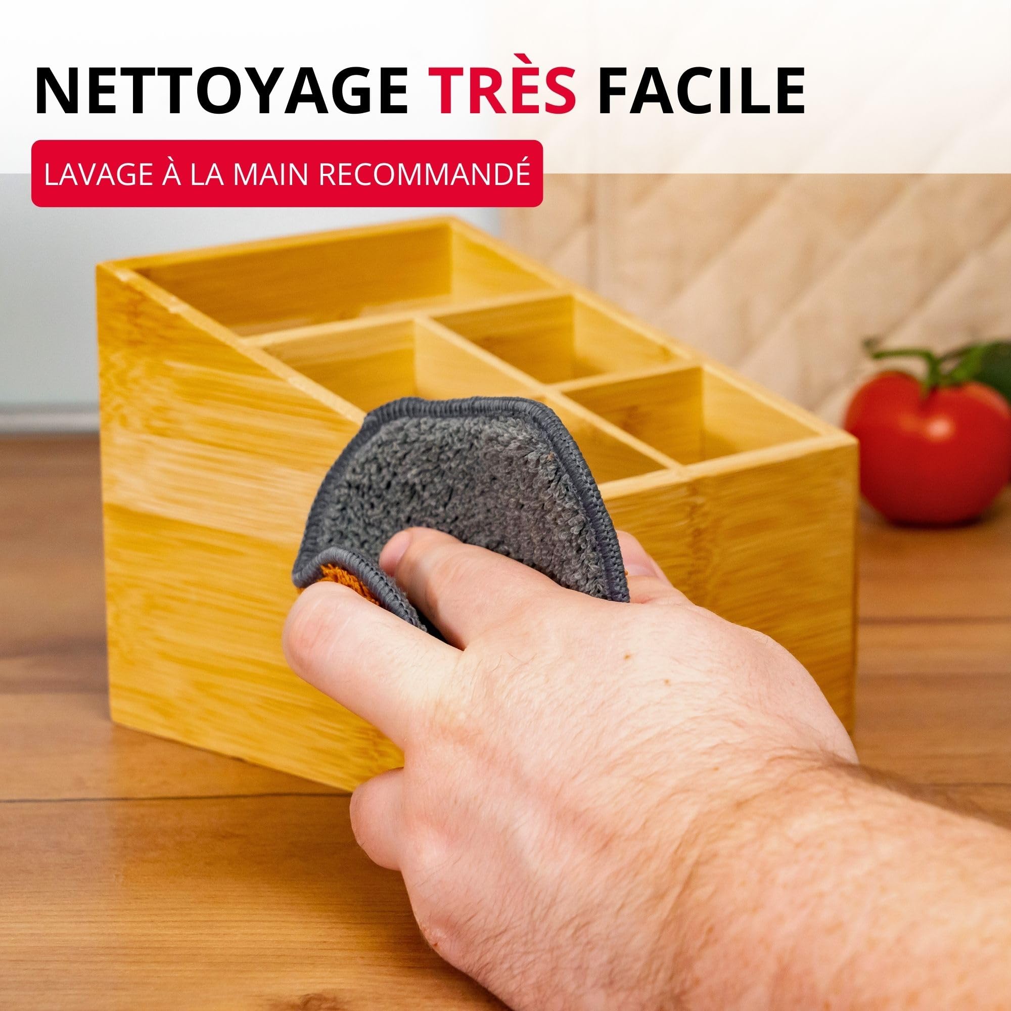 westmark-tapas-friends-organisateur-de-cuisine-5-compartiments-en-bambou-13-x-13 image 8