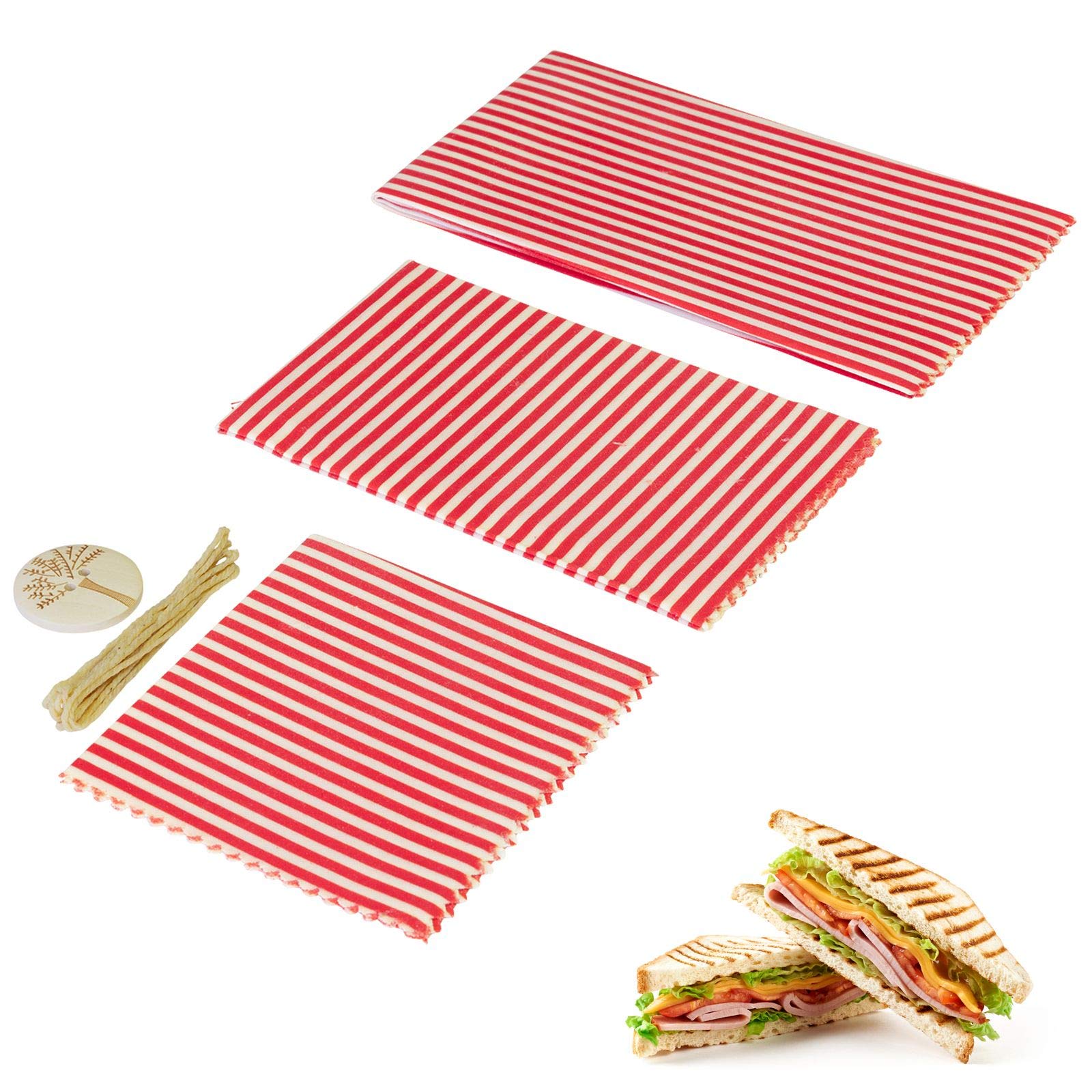 westmark-23242260-maja-3-lingettes-de-conservation-en-cire-d-abeille-avec-bouton image 2