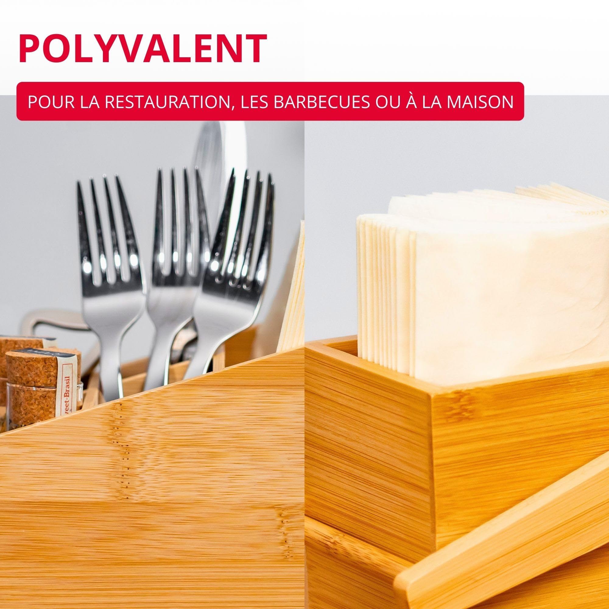 westmark-tapas-friends-organisateur-de-cuisine-5-compartiments-en-bambou-13-x-13 image 3