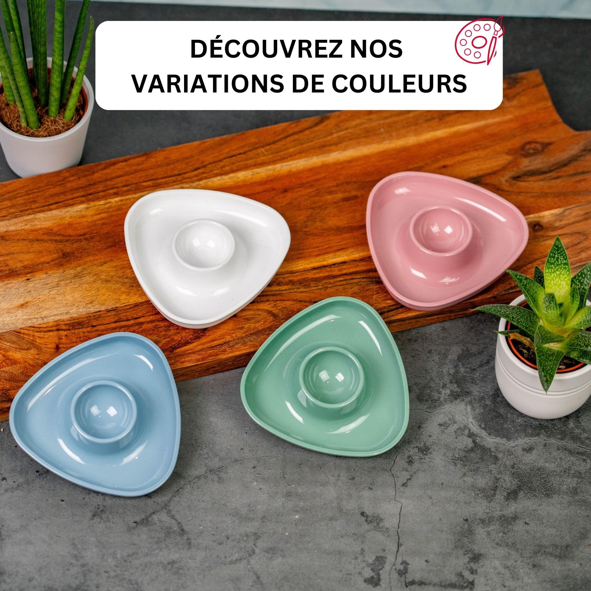 westmark-20702241-coquetiers-triangulaires-empilables-lot-de-6-plastique-ps-blan image 7