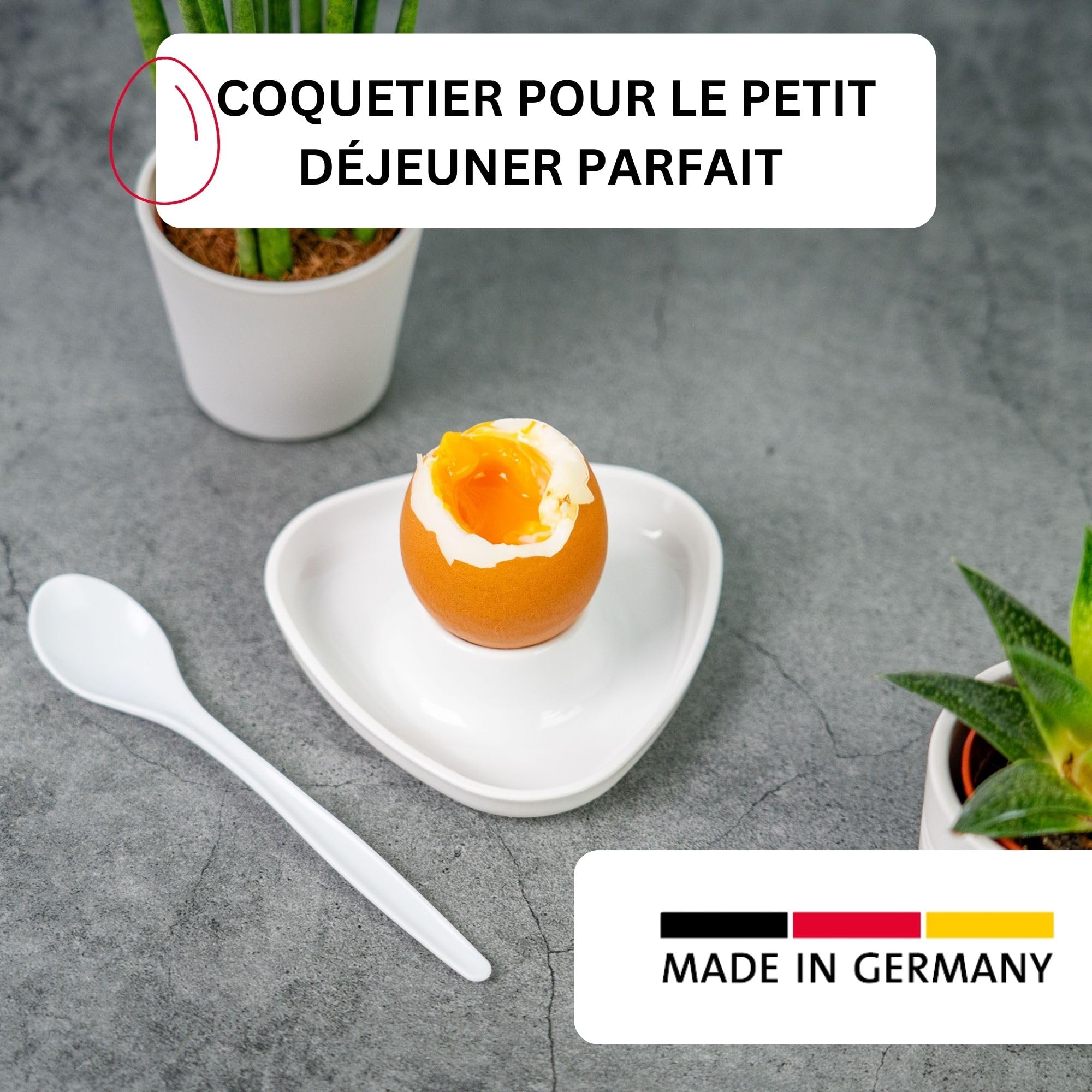 westmark-20702241-coquetiers-triangulaires-empilables-lot-de-6-plastique-ps-blan image 2